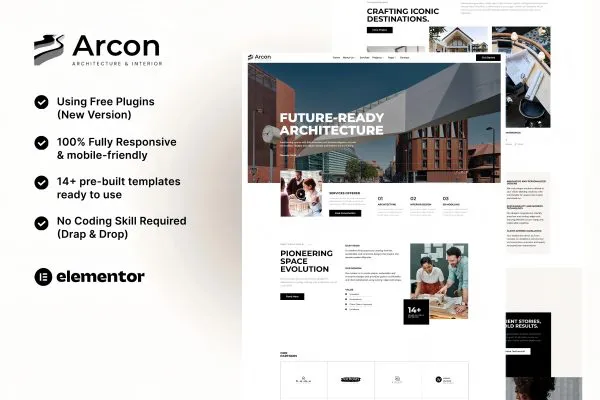 Arcon – 建筑和室内 Elementor 模板套件