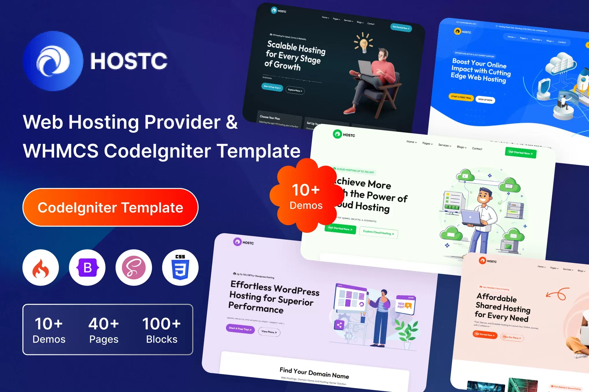 Hostc – Web托管WHMCS模板,主机服务商官网全套