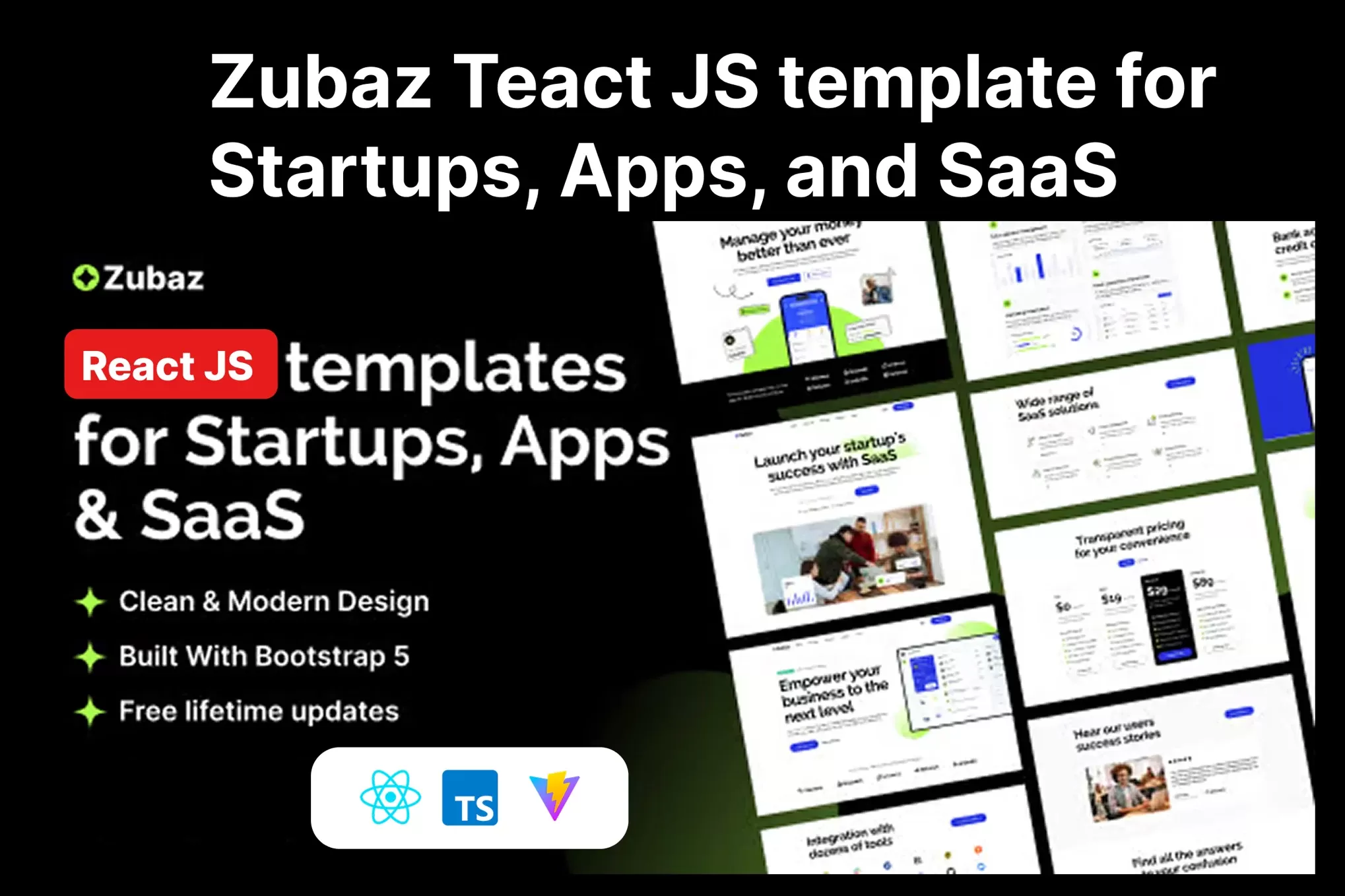 Zubaz – 初创SaaS React模板,创业公司产品官网
