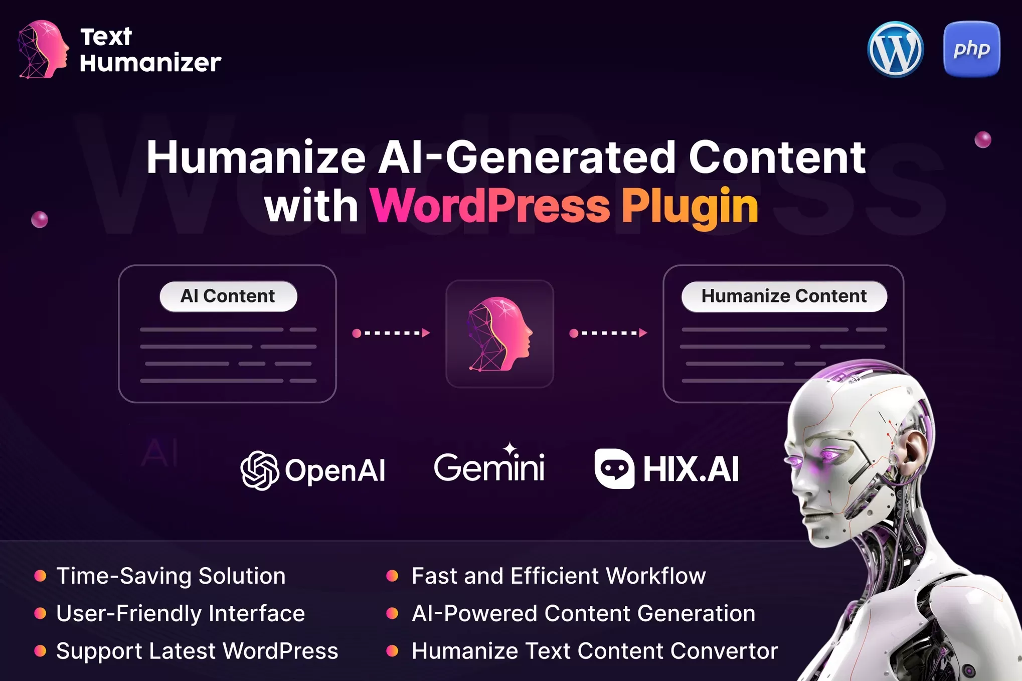 TextHumanizer – WordPress AI内容人性化改写插件