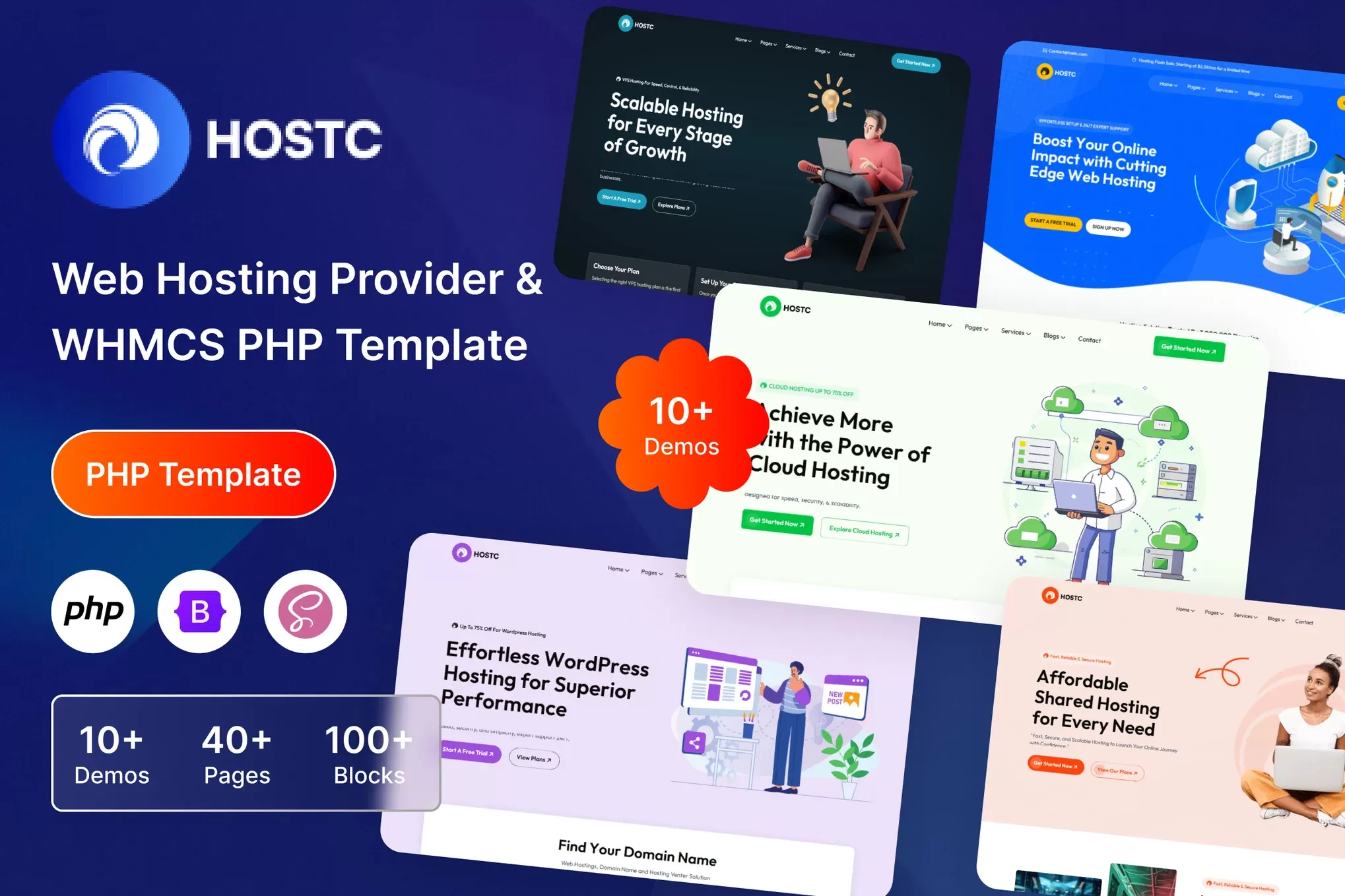 Hostc – Web托管WHMCS PHP模板,主机商官网