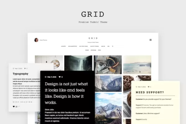 Grid – 响应式Tumblr主题,网格内容展示