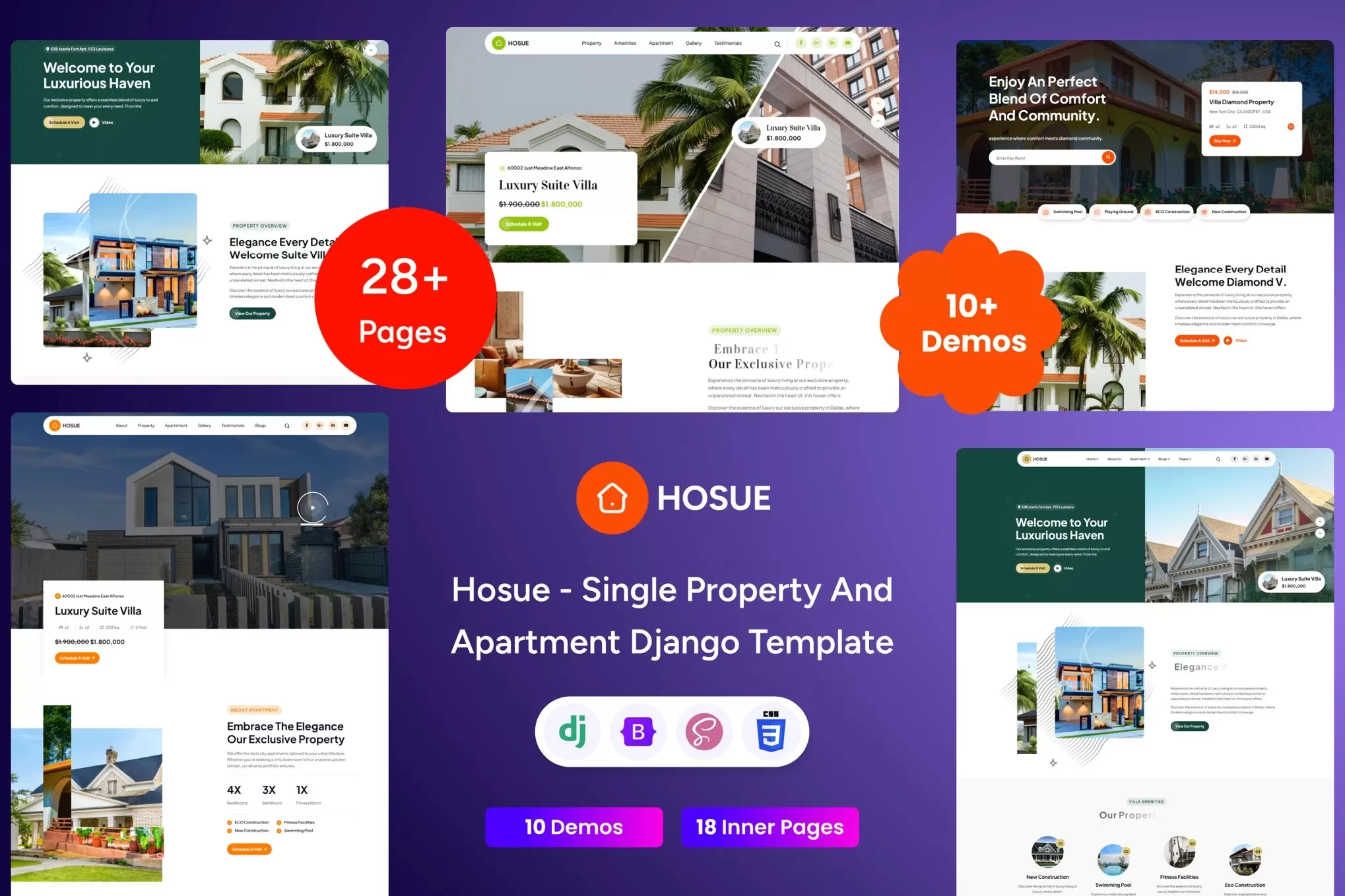 Hosue – 房产公寓Django模板,单一楼盘展示