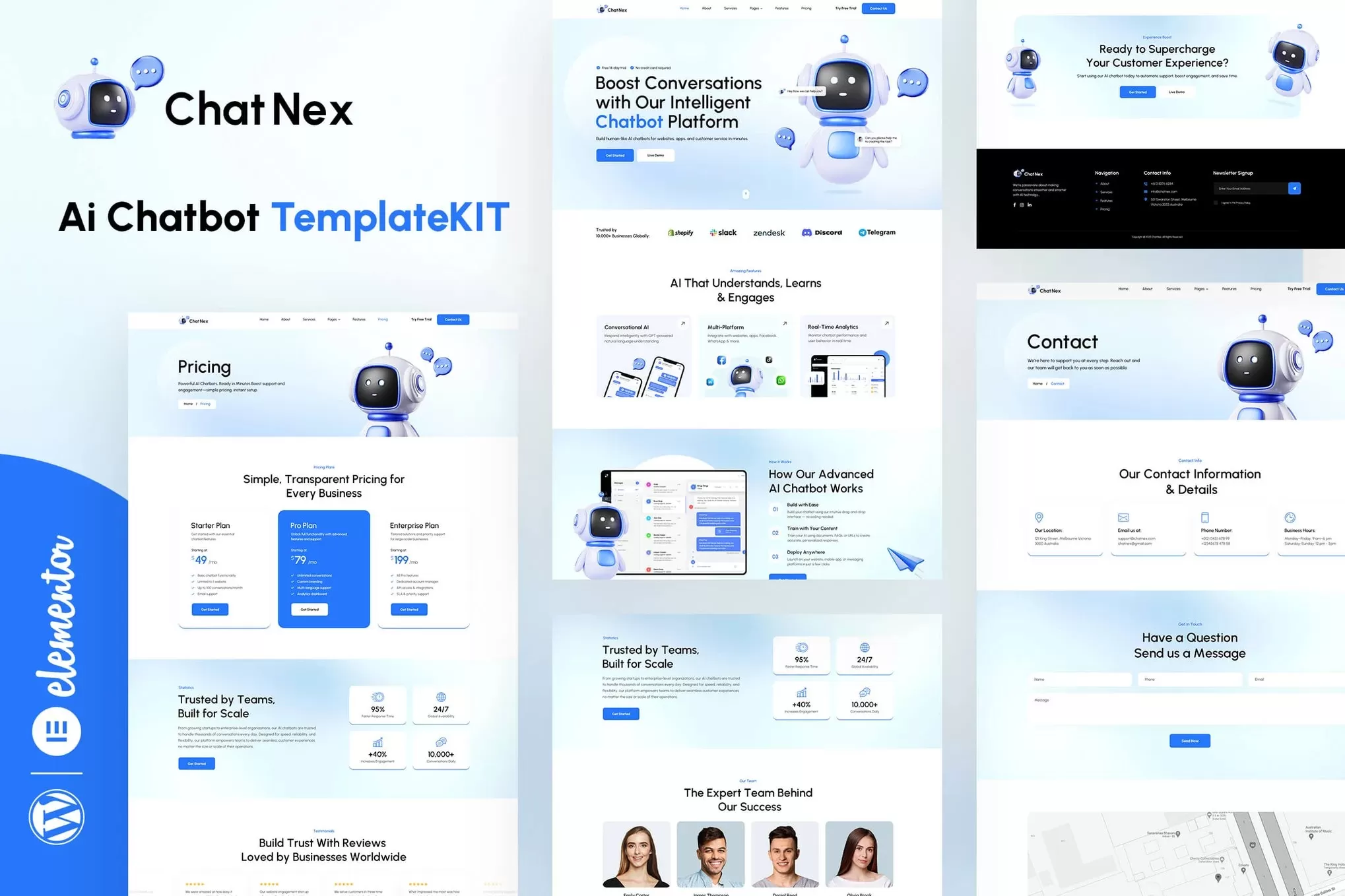 ChatNex – AI聊天机器人Elementor模板套件,智能客服官网