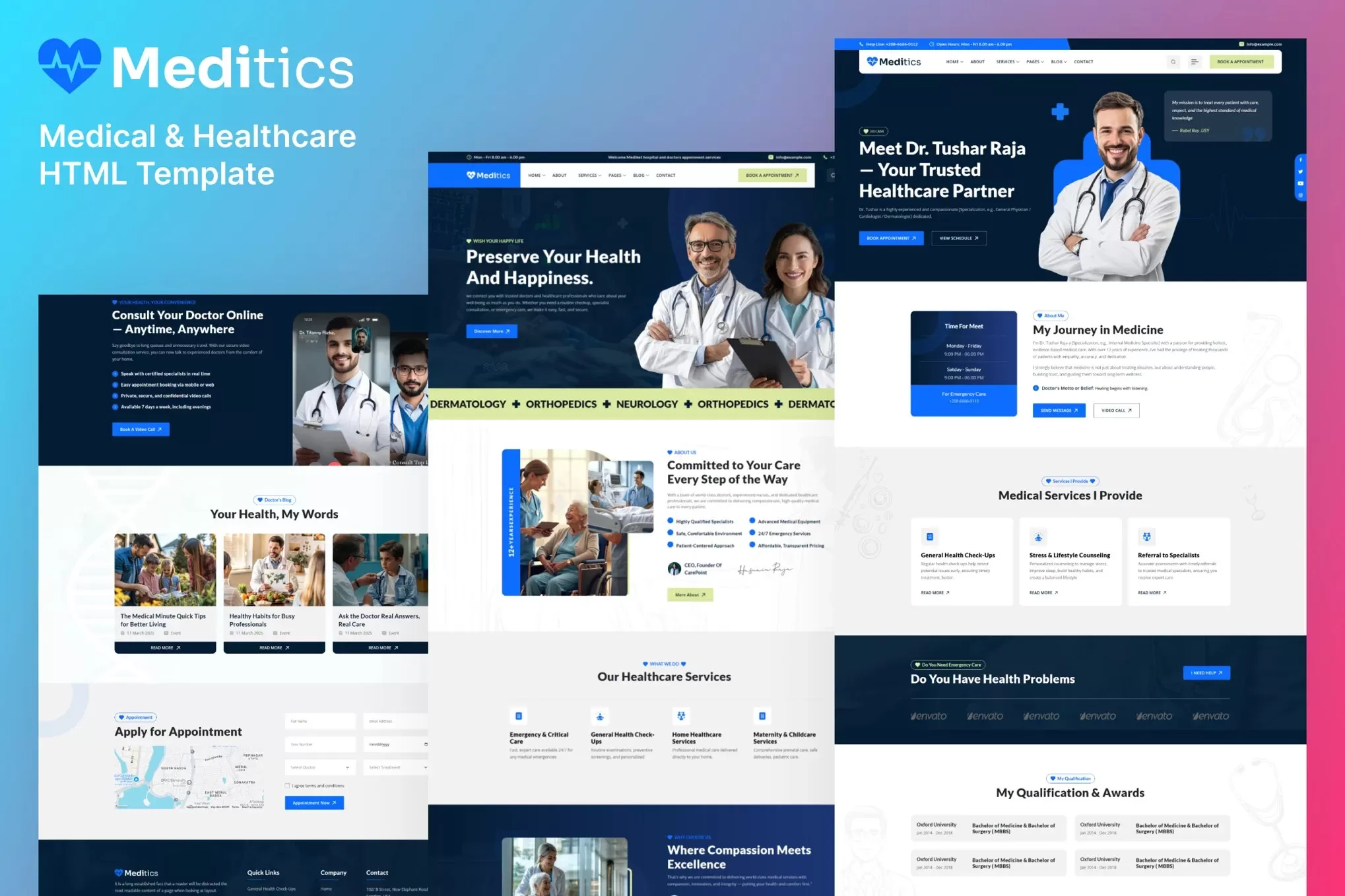 Medicics – 医疗健康HTML模板,诊所医院官网
