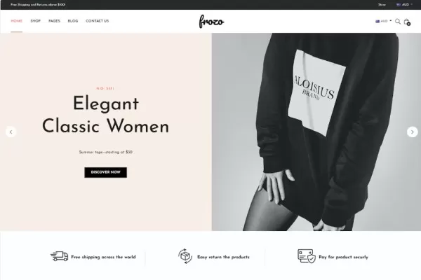 Frozo – 服装时尚Shopify主题,服饰电商建站