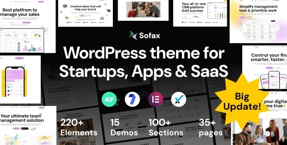 Sofax 1.0.5 – 软件启动WordPress主题，科技公司官网