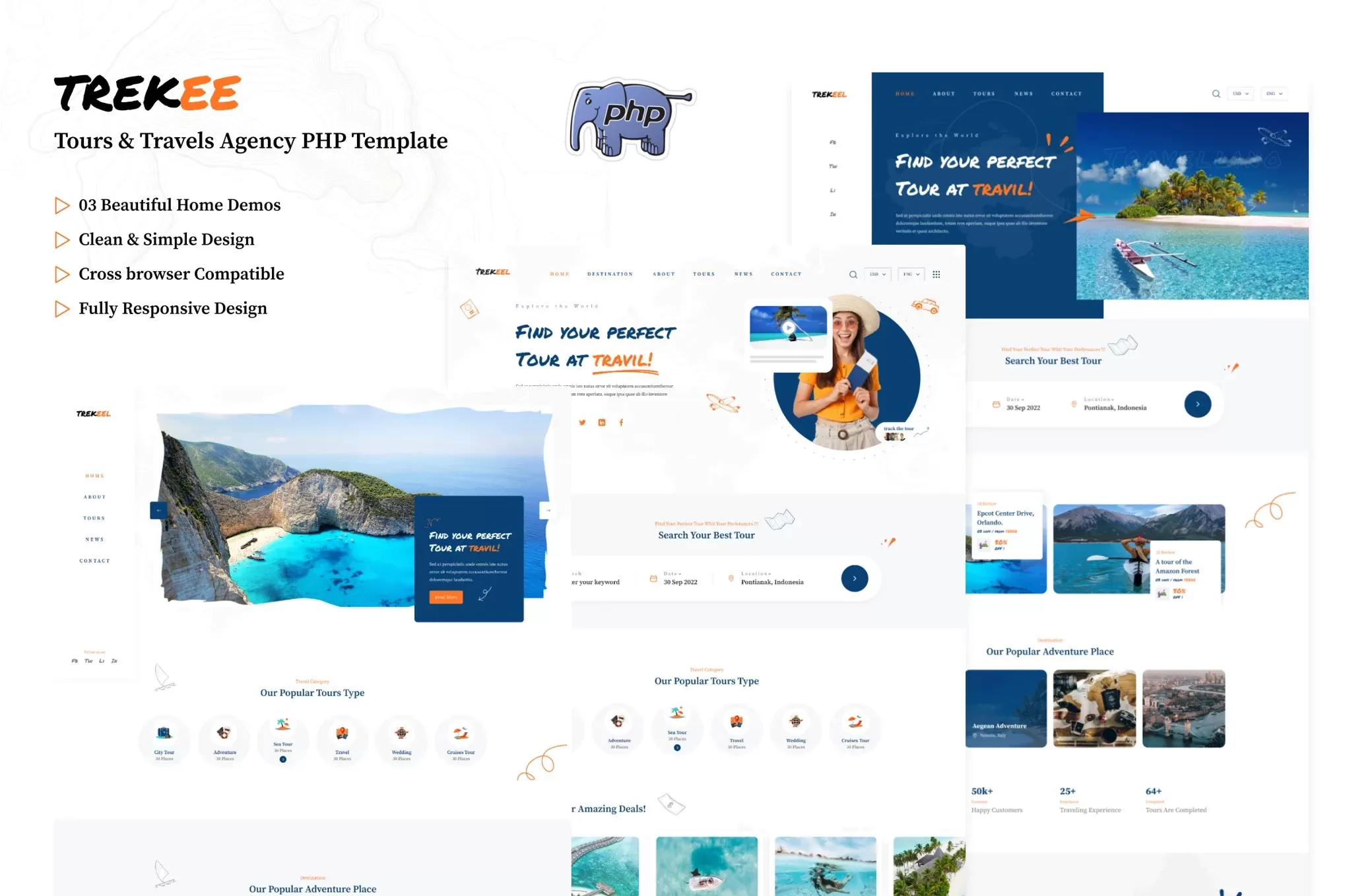 Trekee – 旅游代理PHP模板,旅行社出团官网