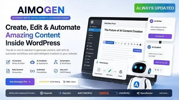 AIomatic 2.8.7 – WordPress AI内容写作聊天机器人插件