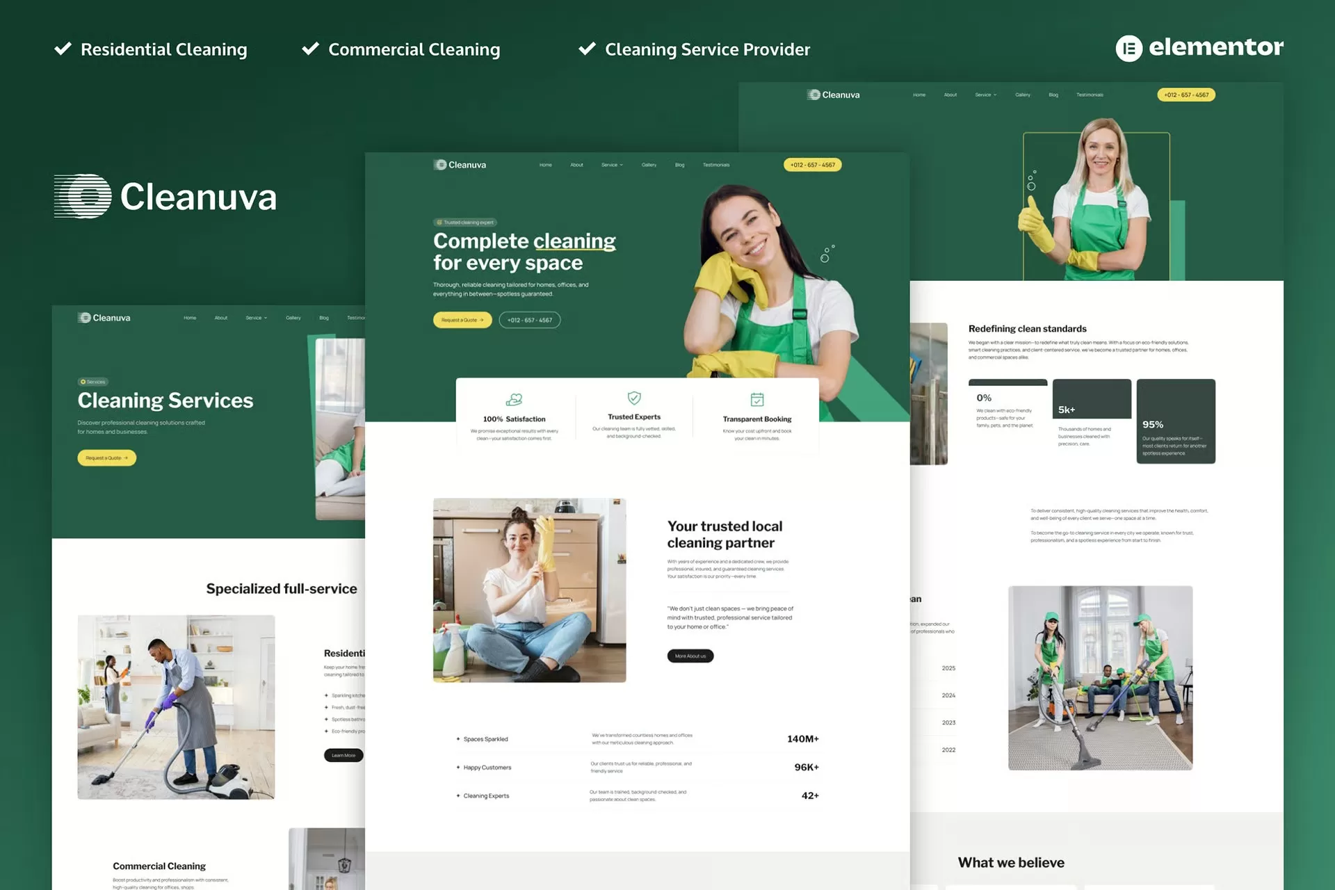 Cleanuva – 清洁服务Elementor Pro套件,保洁公司官网