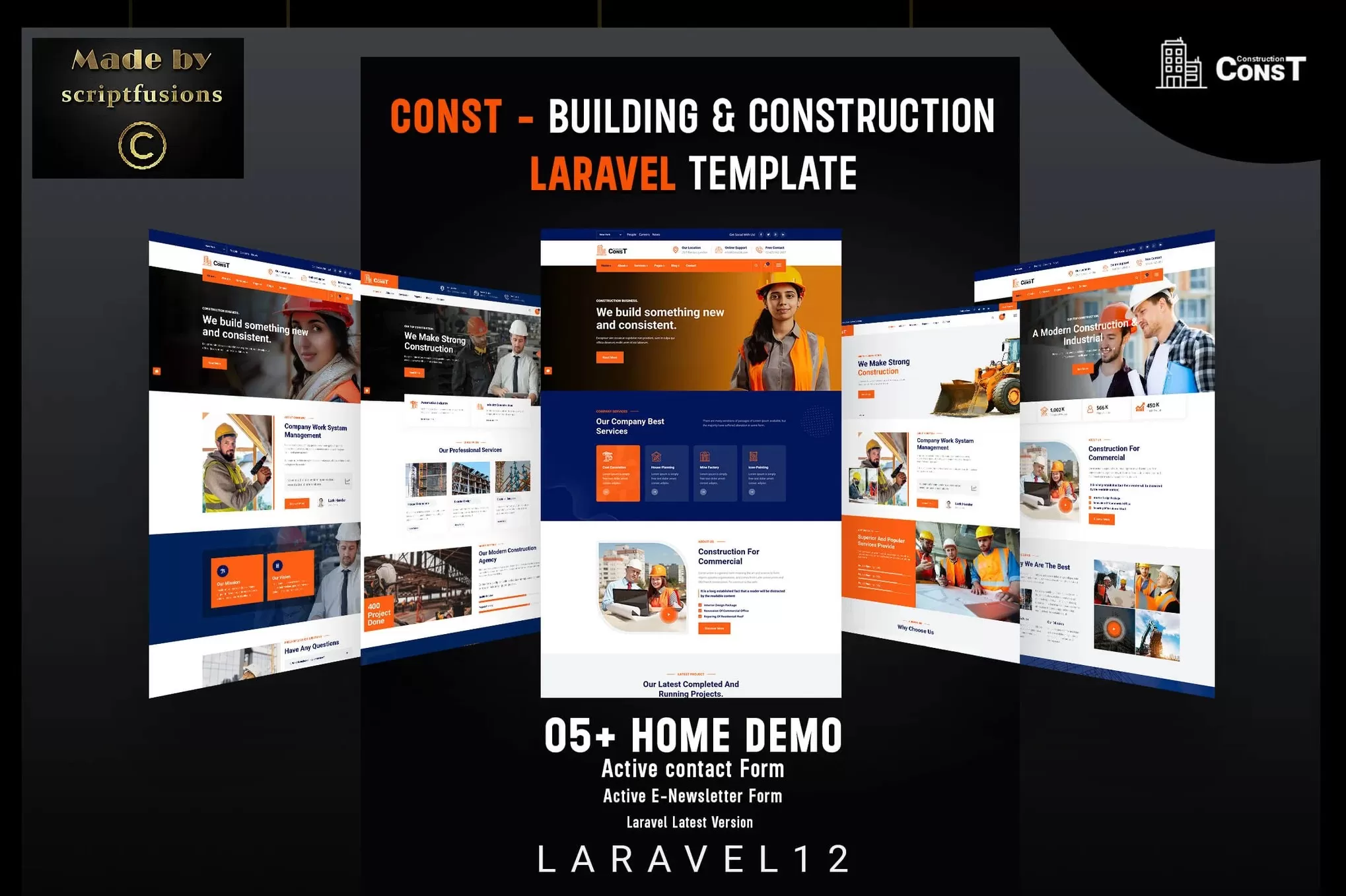 Const – 建筑施工Laravel模板，工程公司官网