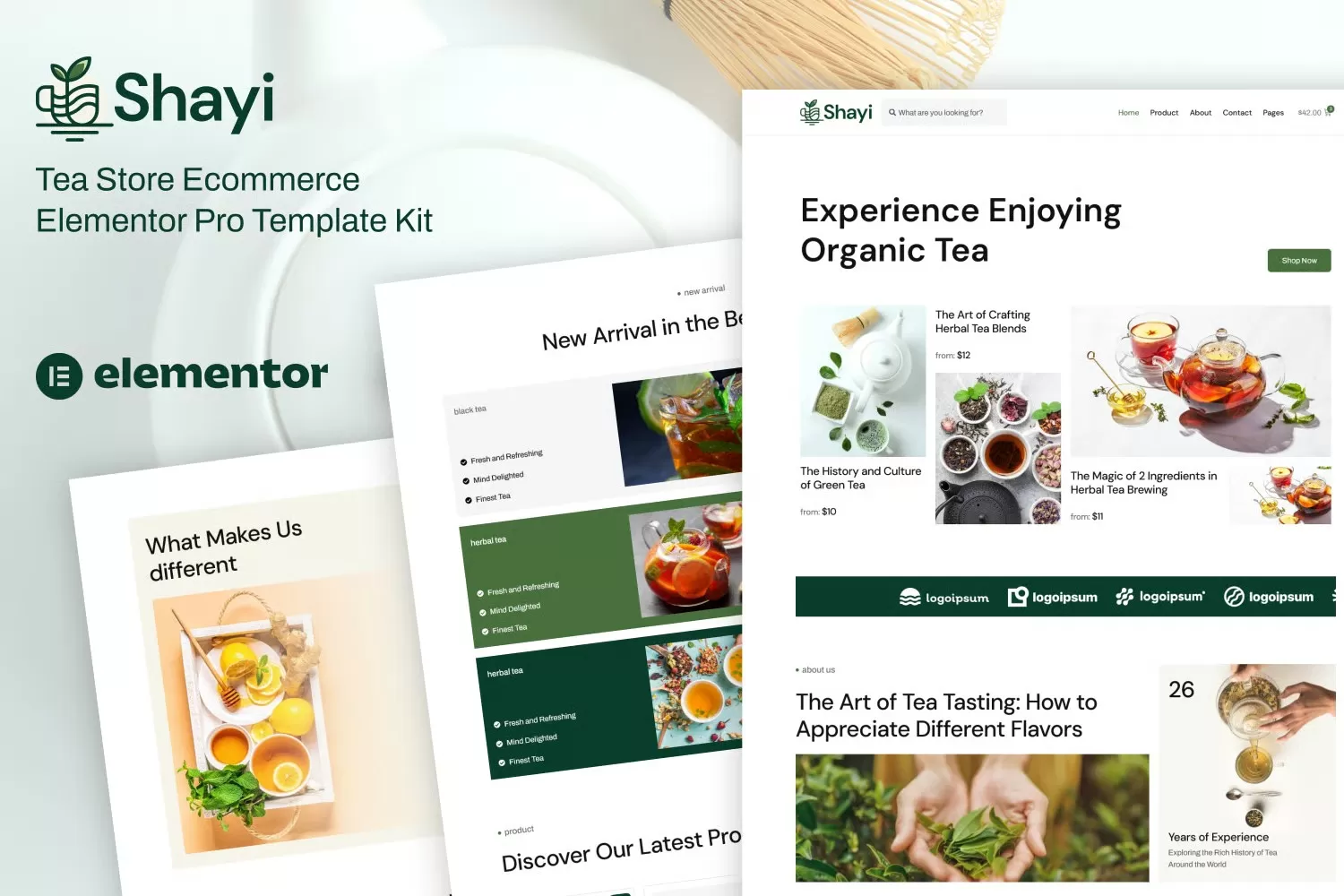 Shayi – 茶叶店Elementor Pro模板套件,茶文化电商官网