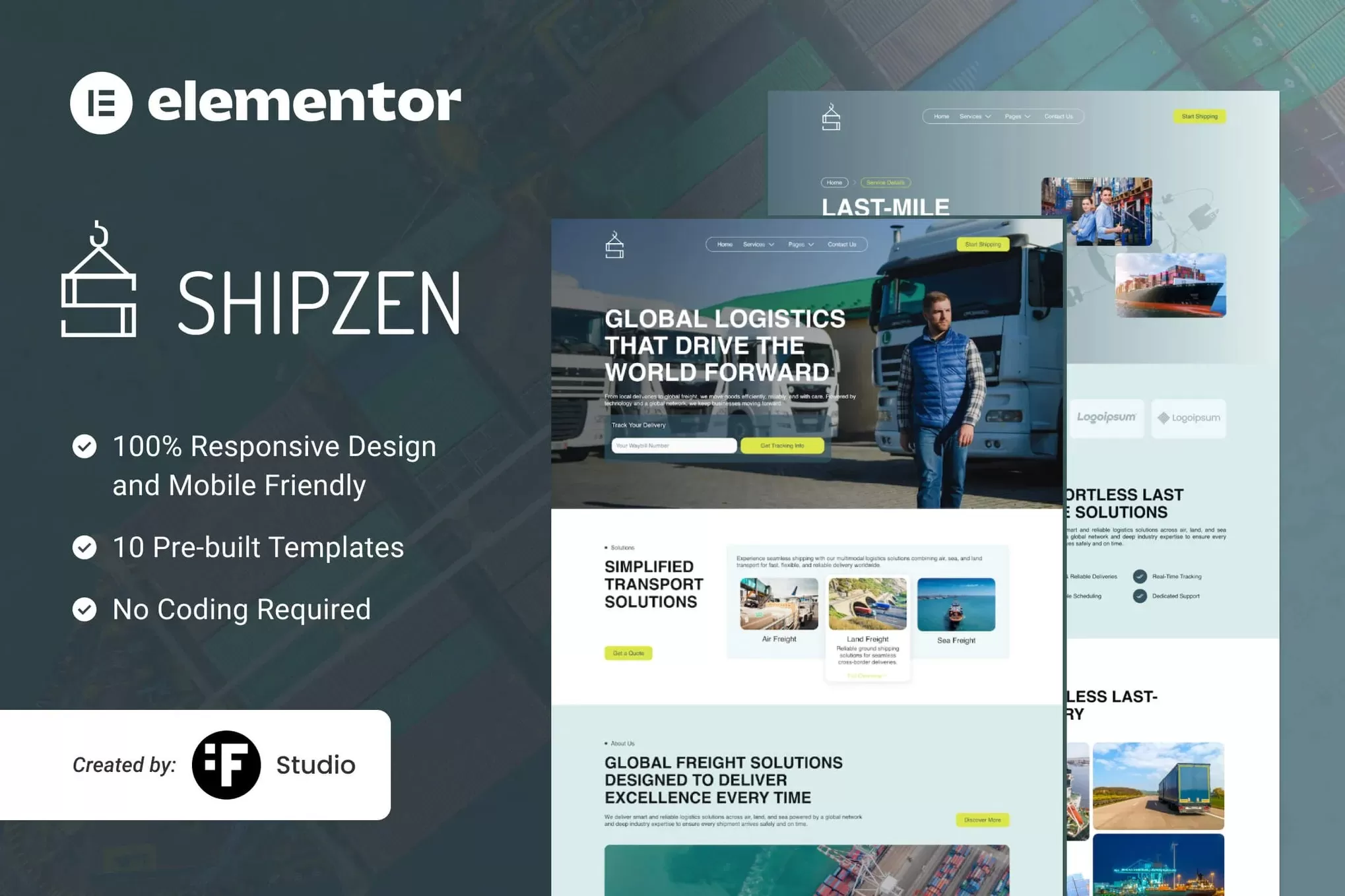 Shipzen – 物流运输Elementor模板套件,货运公司官网