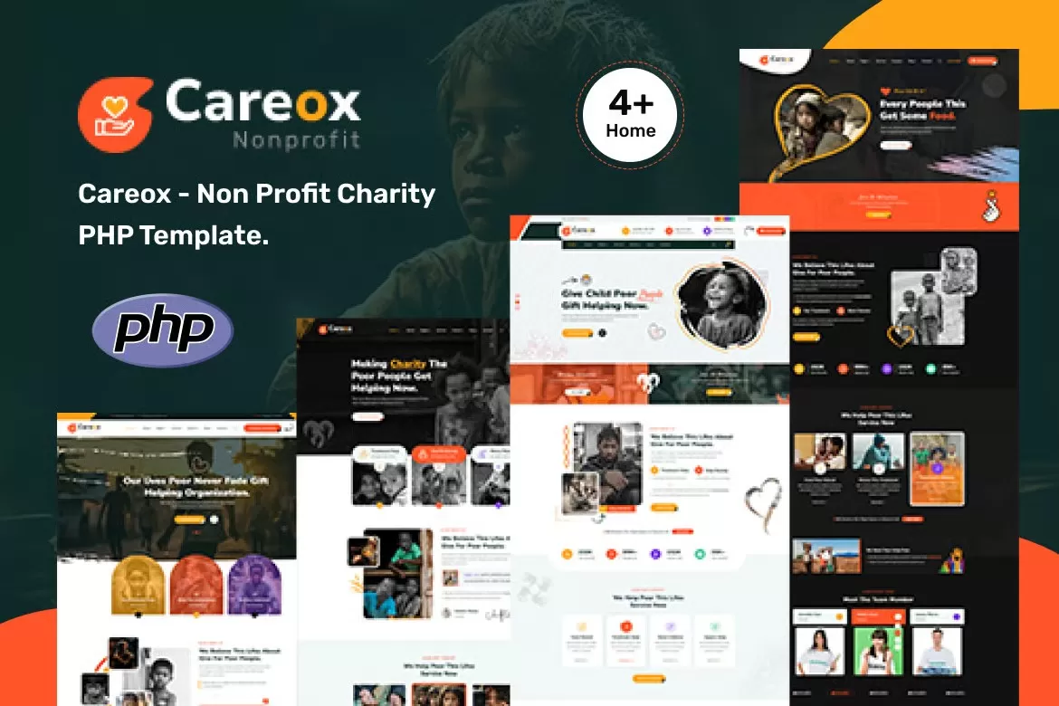 Careox – 非营利慈善PHP模板,公益组织官网