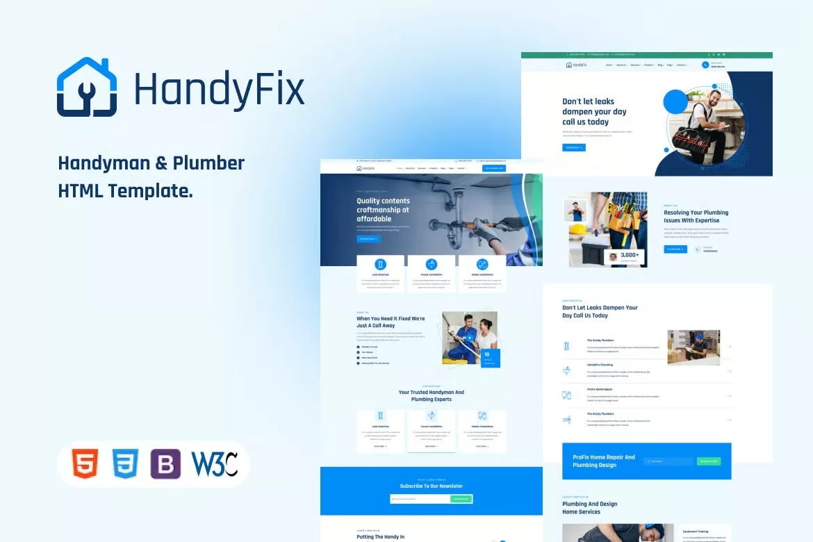 Handyfix – 杂工水管工HTML模板,维修服务官网