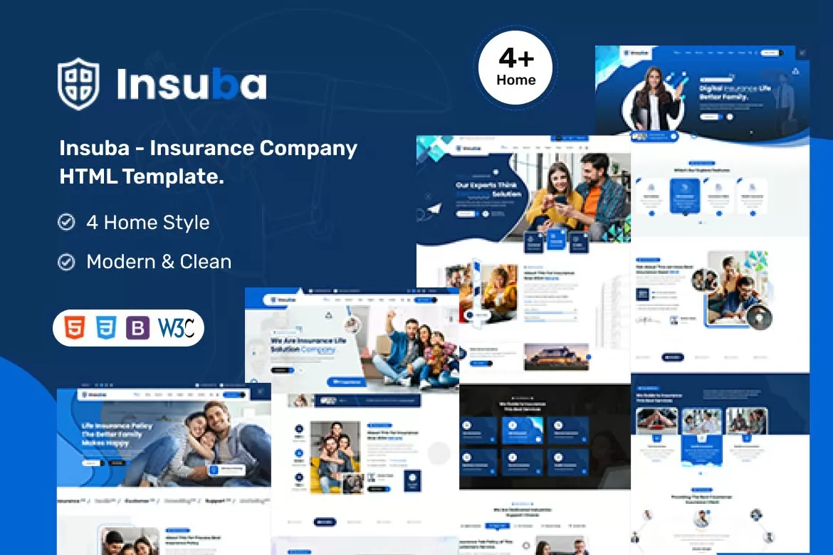 Insuba – 保险公司HTML模板,保险服务官网