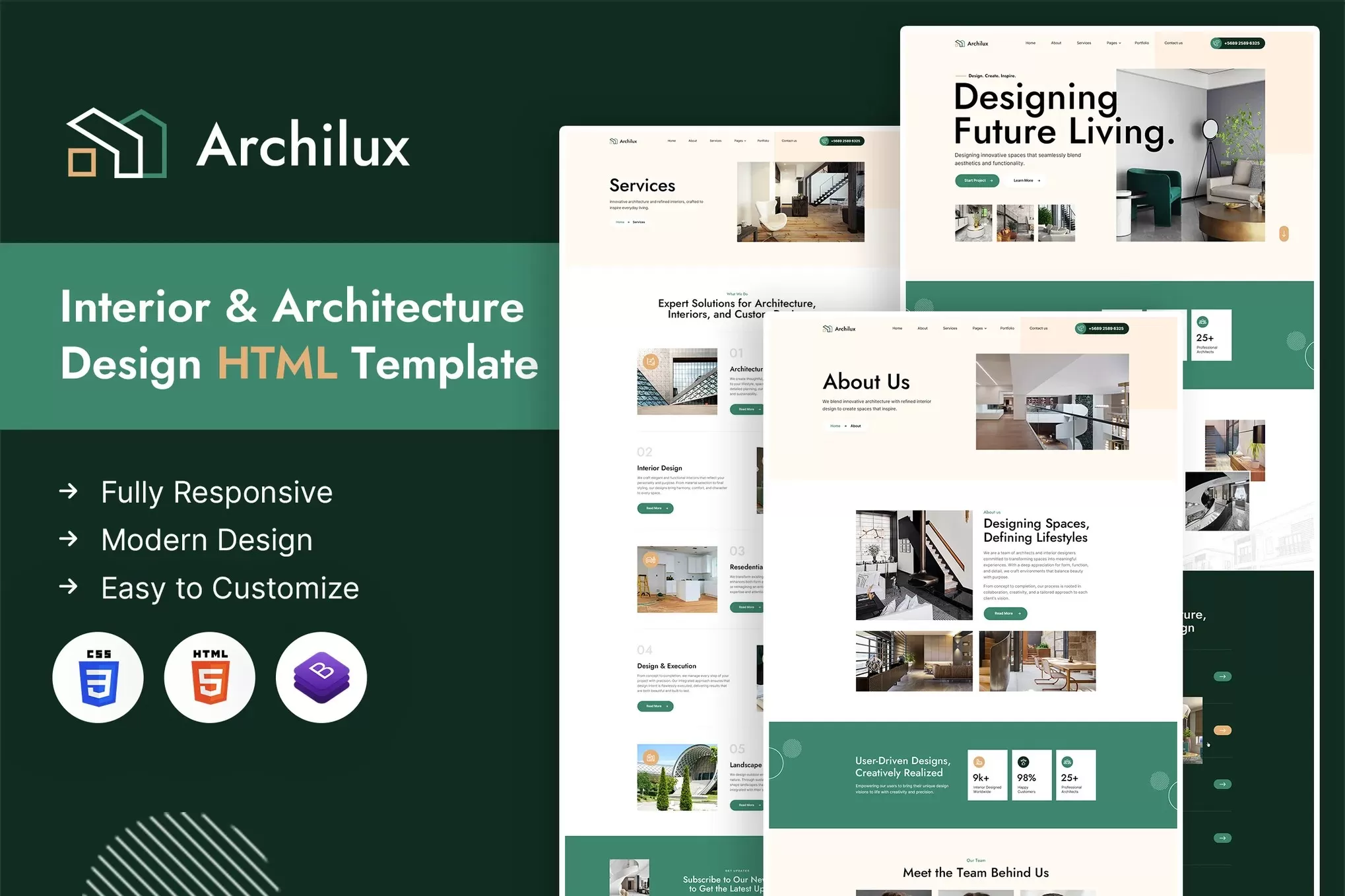 Archilux – 室内建筑HTML模板,设计装饰官网