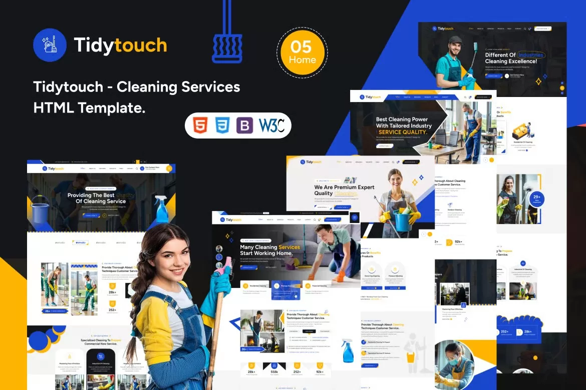 Tidytouch – 清洁服务HTML模板,家政保洁官网