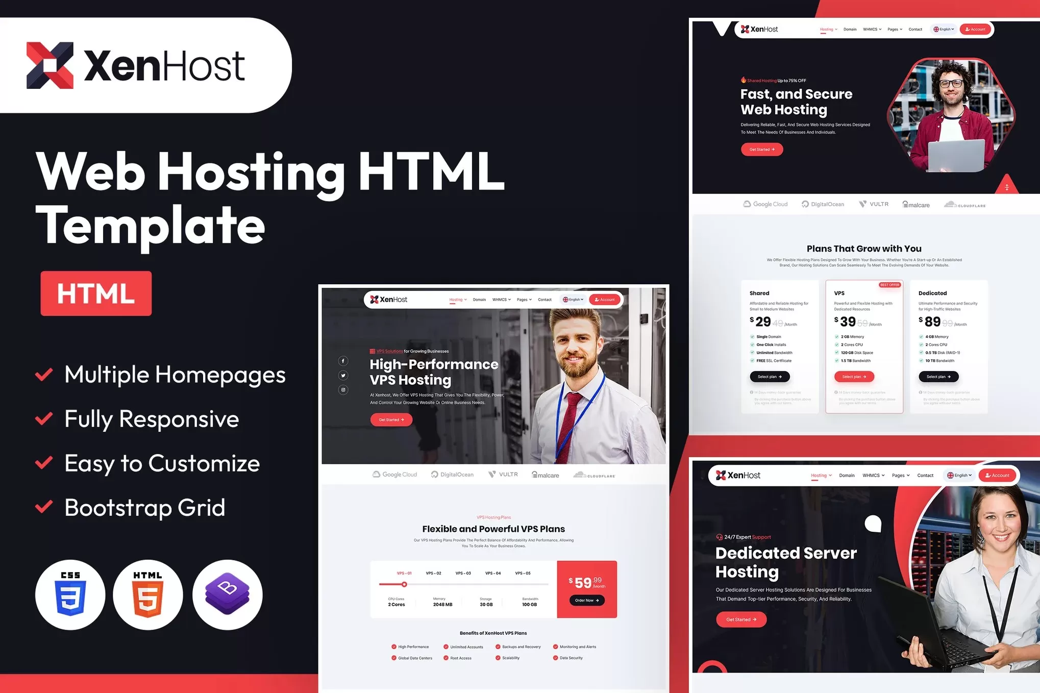 XenHost – Web托管HTML模板,云服务器官网
