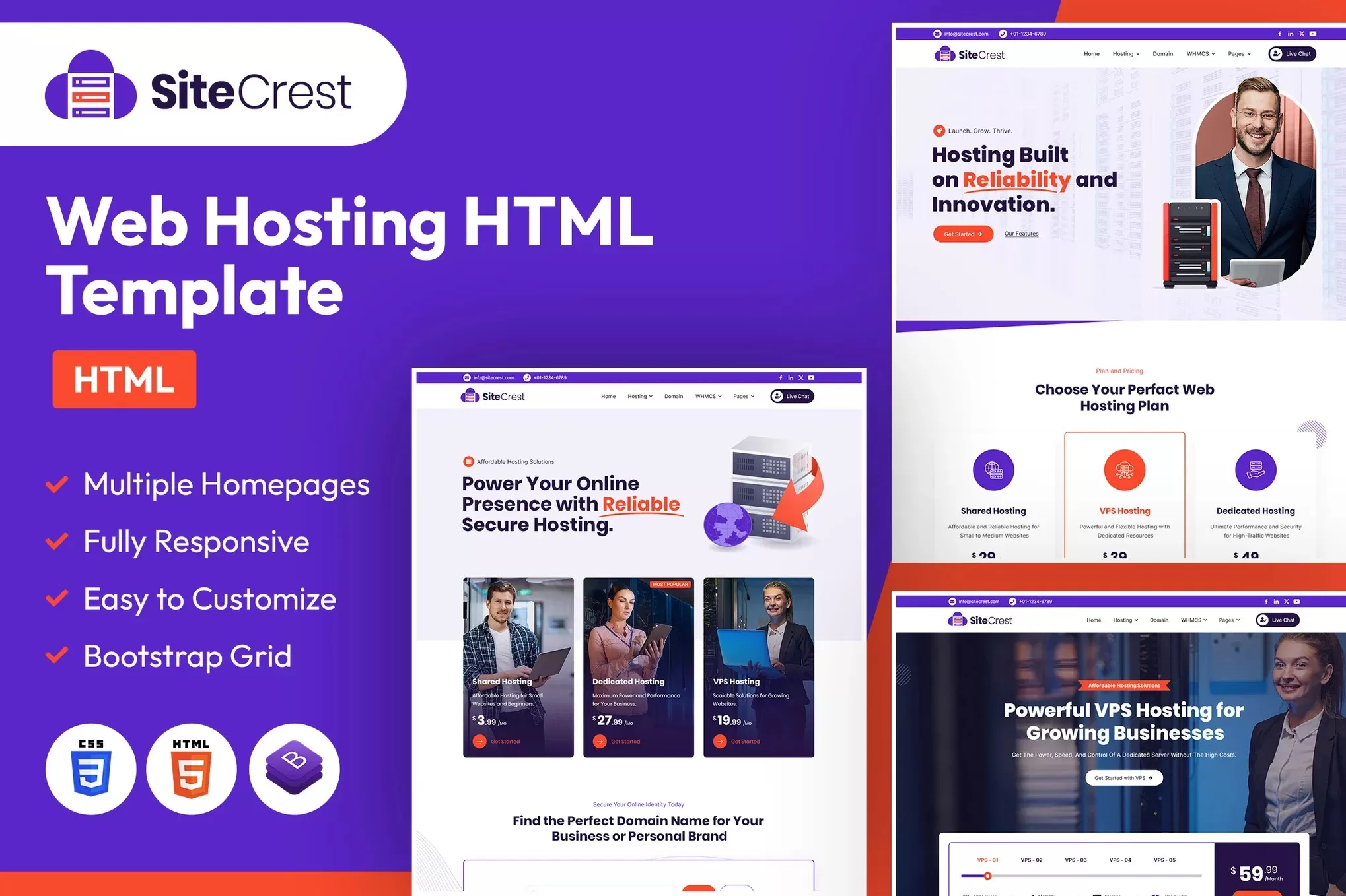 SiteCrest – 网站托管HTML模板,建站服务平台官网