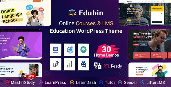 Edubin 9.6.3 – 教育WordPress主题,在线课程平台