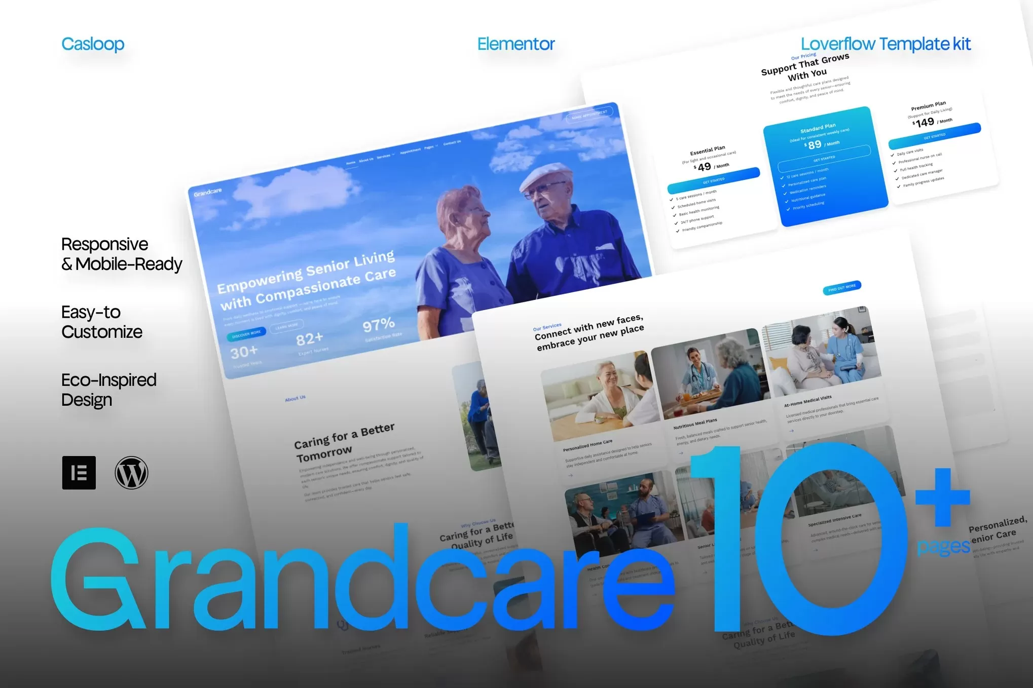 Grandcare – 住宅护理Elementor模板套件,养老看护官网