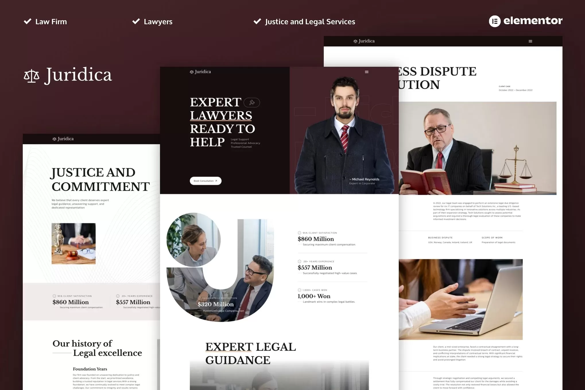 Juridica – 律师事务所Elementor Pro套件,法律顾问官网