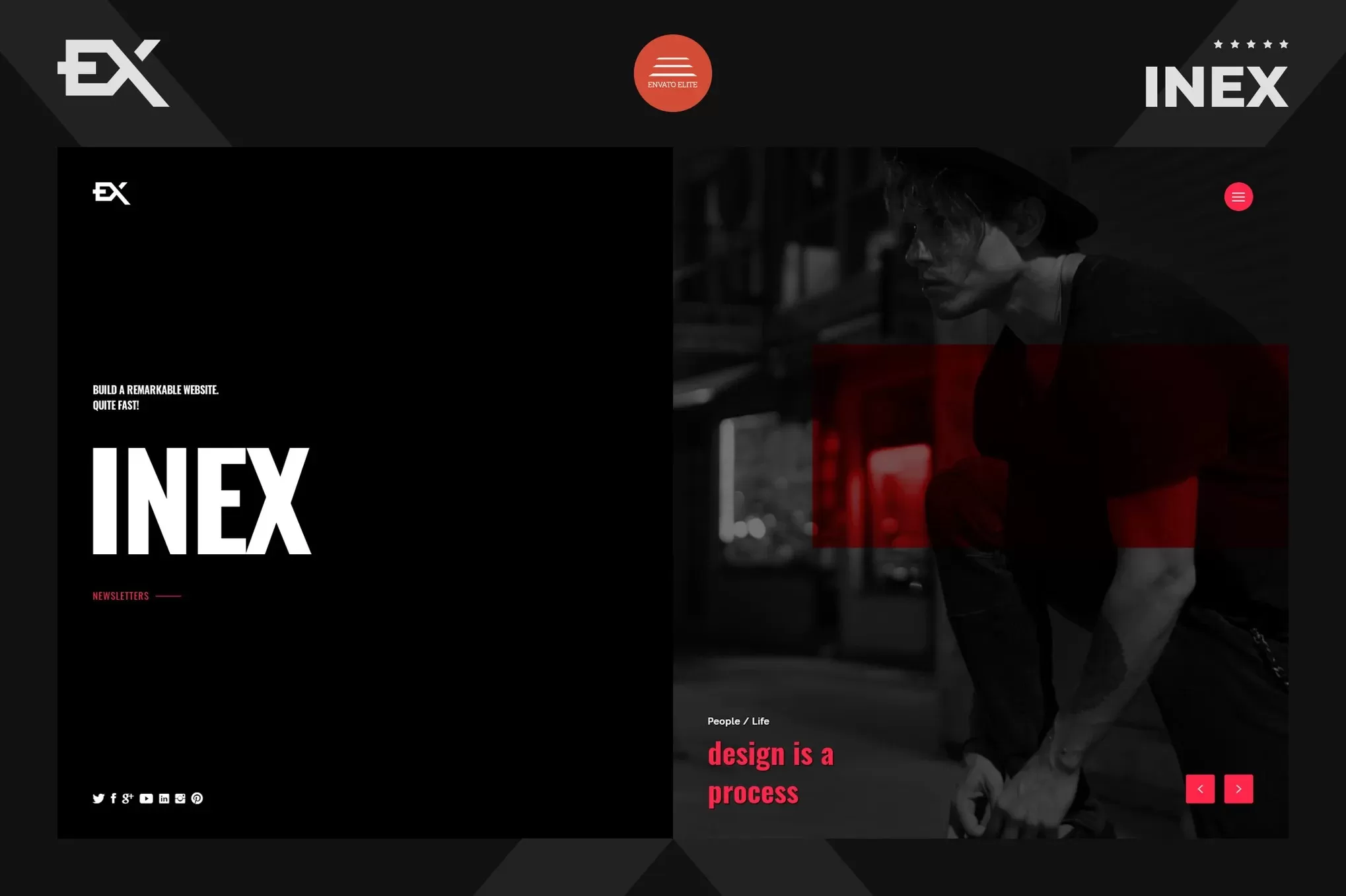 Inex – 创意即将上线HTML模板,预告倒计时官网