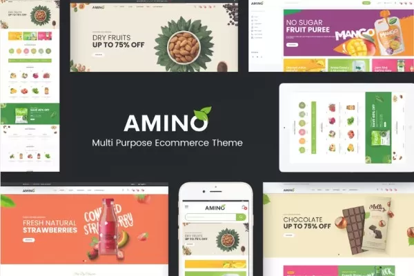 Amino – 有机多用途OpenCart主题,健康食品电商