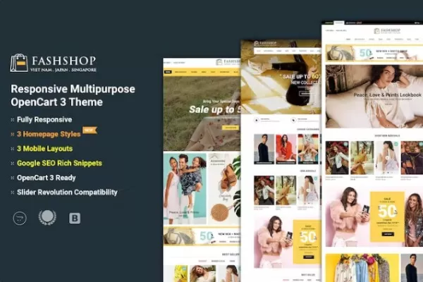 FashShop – 多用途OpenCart 3主题,时尚服装商城