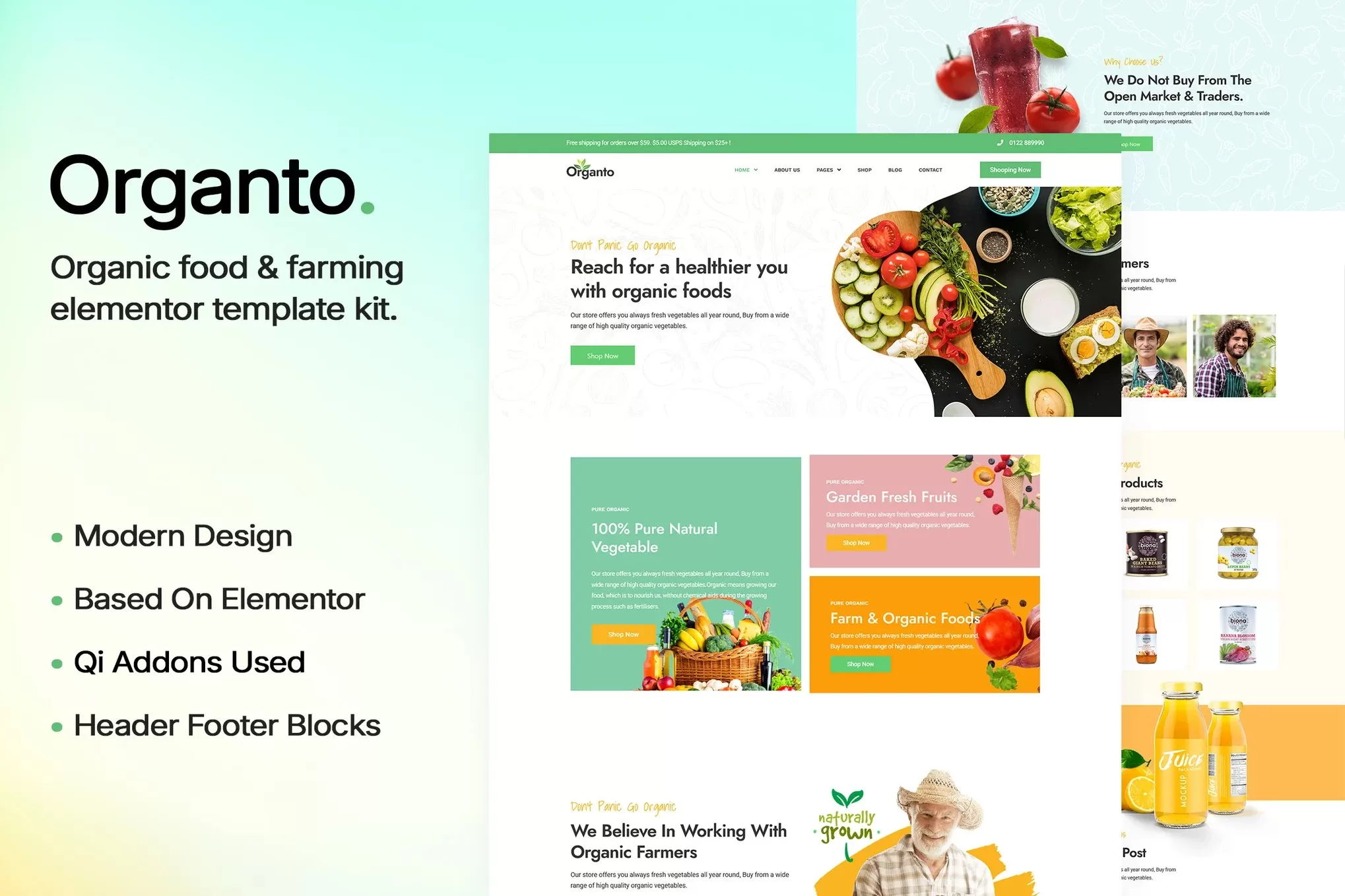 Organto – 有机食品 Elementor 模板套件