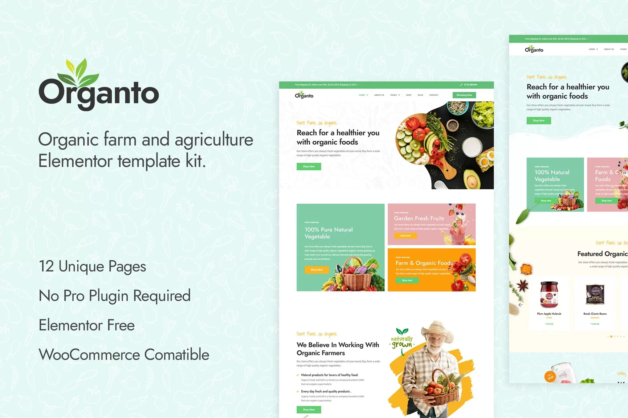 Organto – 有机食品 Elementor 模板套件