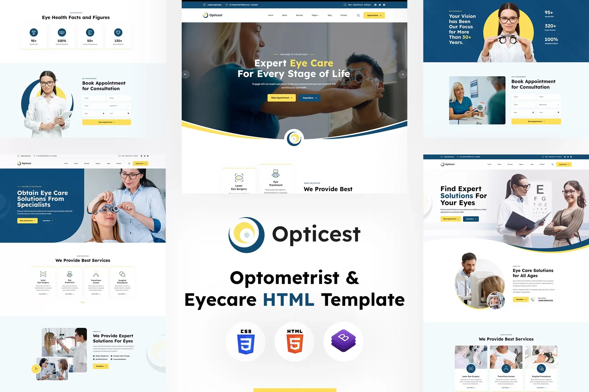 Opticest光学 |验光师和眼睛护理 HTML 模板