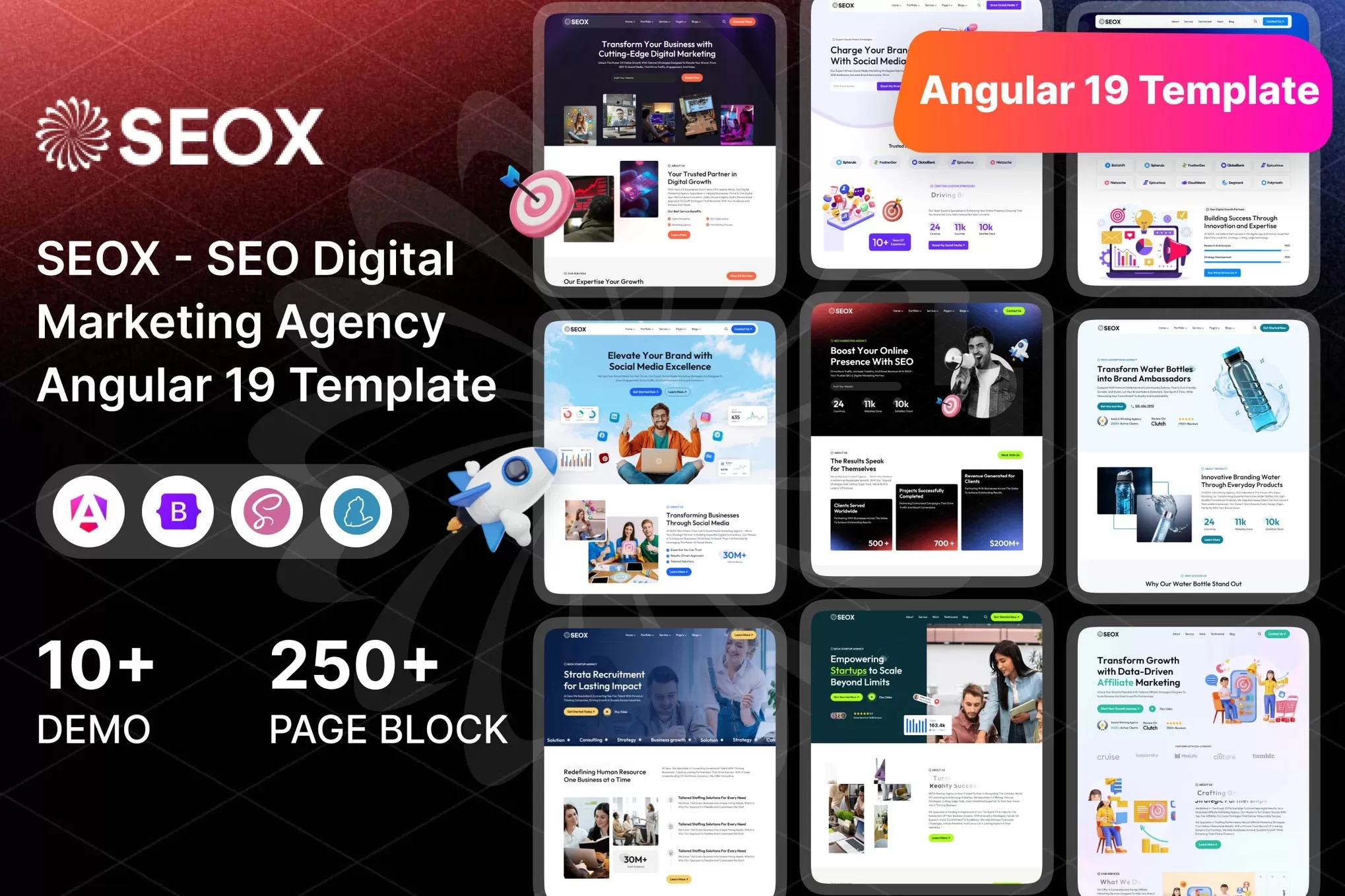 SEOX – Angular 19 SEO 和数字营销机构 – HTML模板