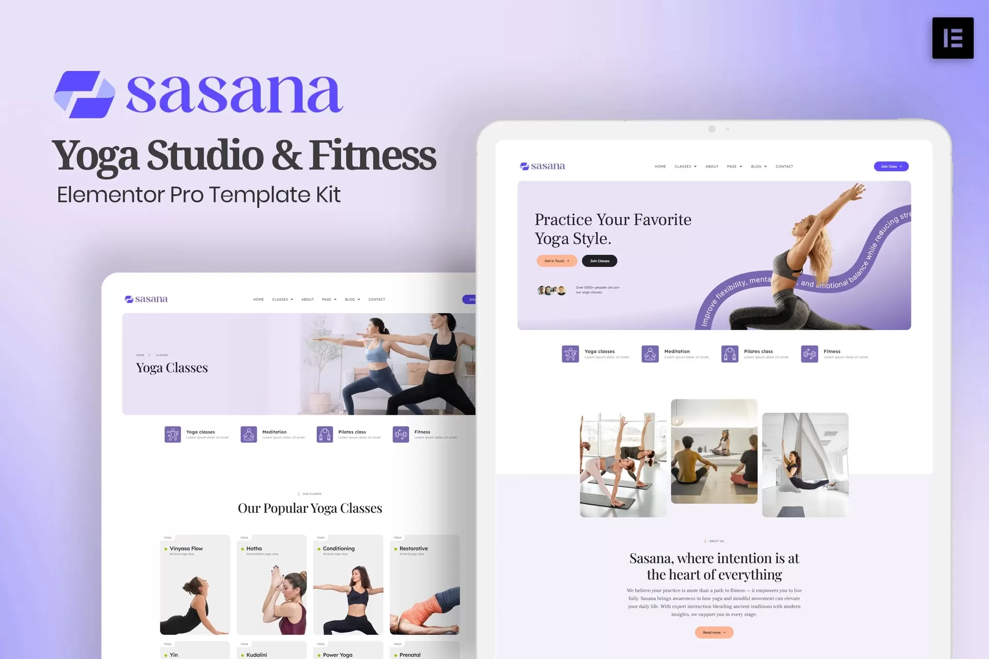 Sasana – 瑜伽工作室和健身 Elementor Pro 模板套件