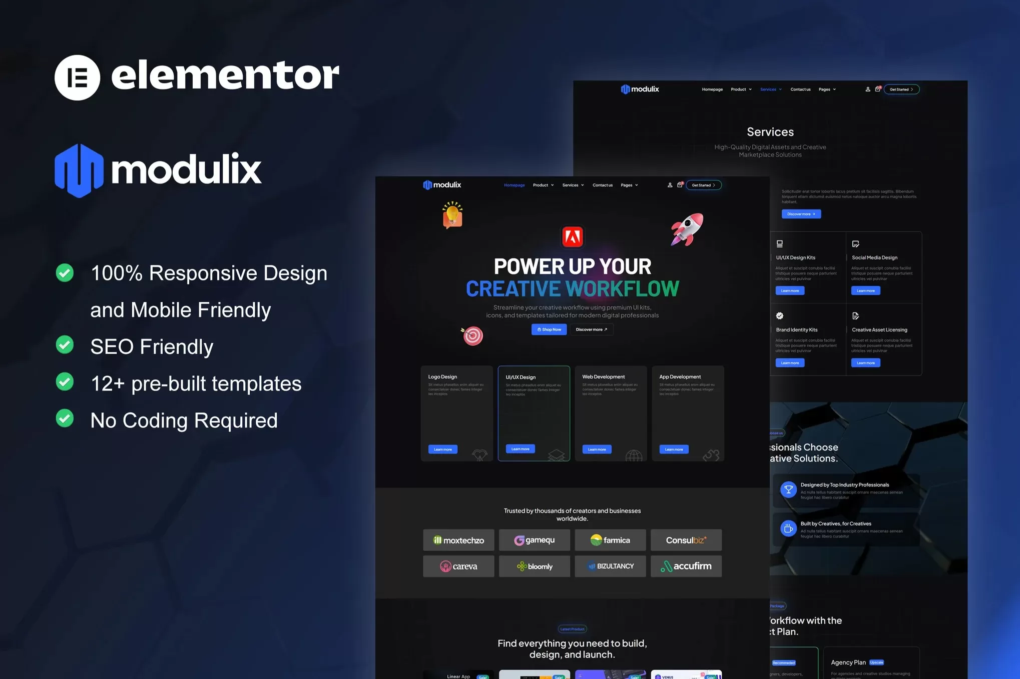 Modulix – 数字产品商店 Elementor Pro 模板套件