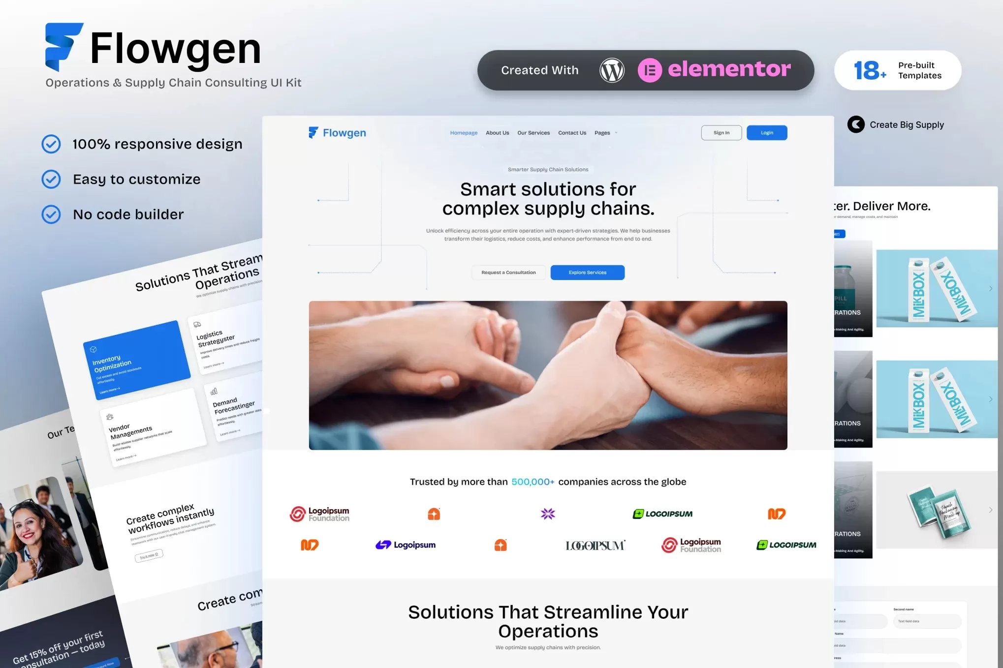 Flowgen – 运营和供应链咨询 Elementor 模板套件