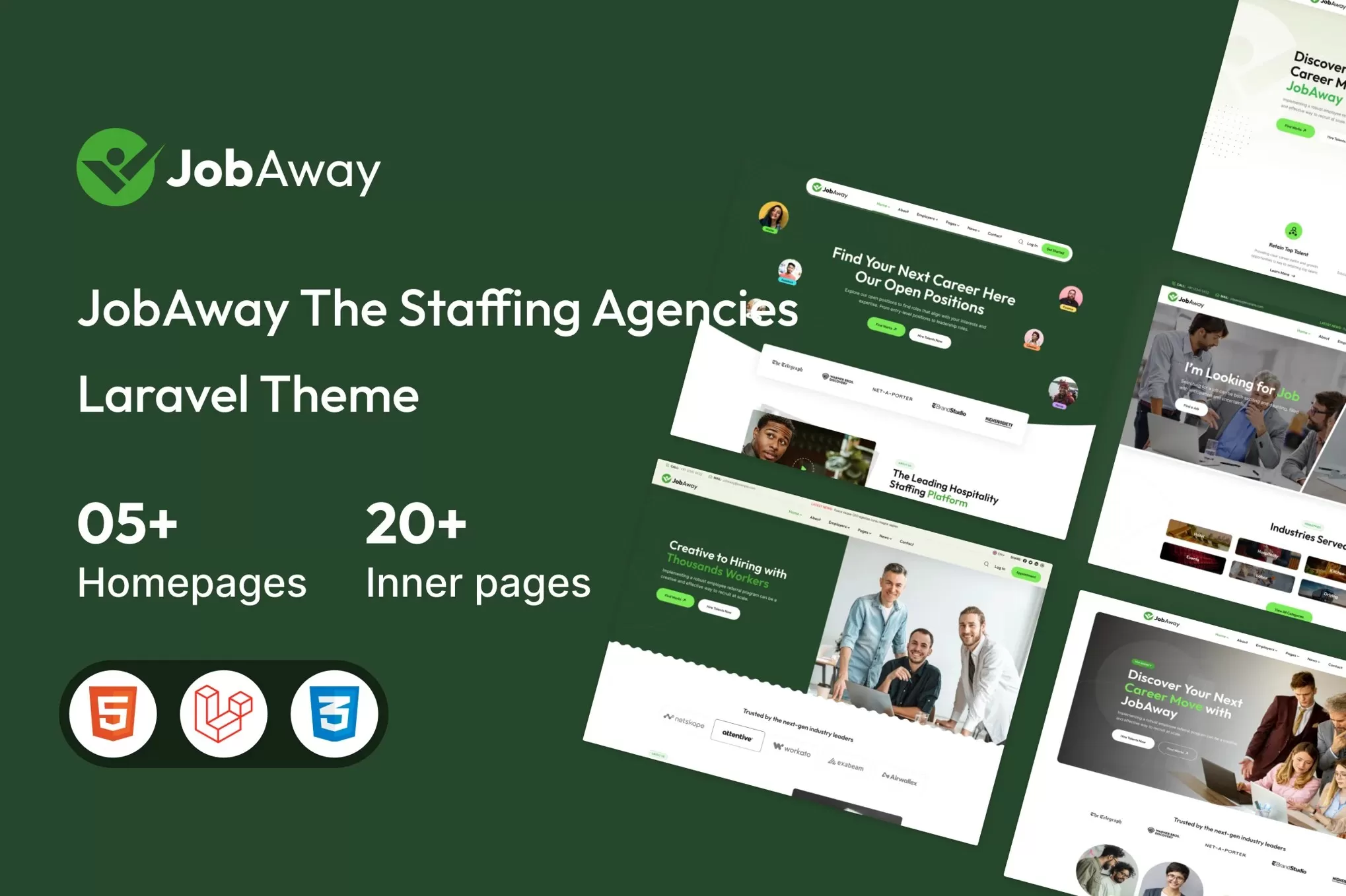 Jobaway – 人力资源代理机构 Laravel 模板
