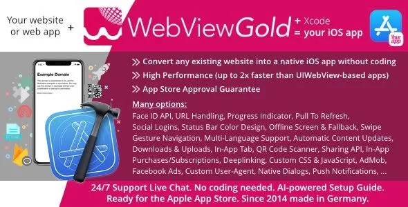 WebViewGold iOS 15.8 – 网站转iOS应用模板