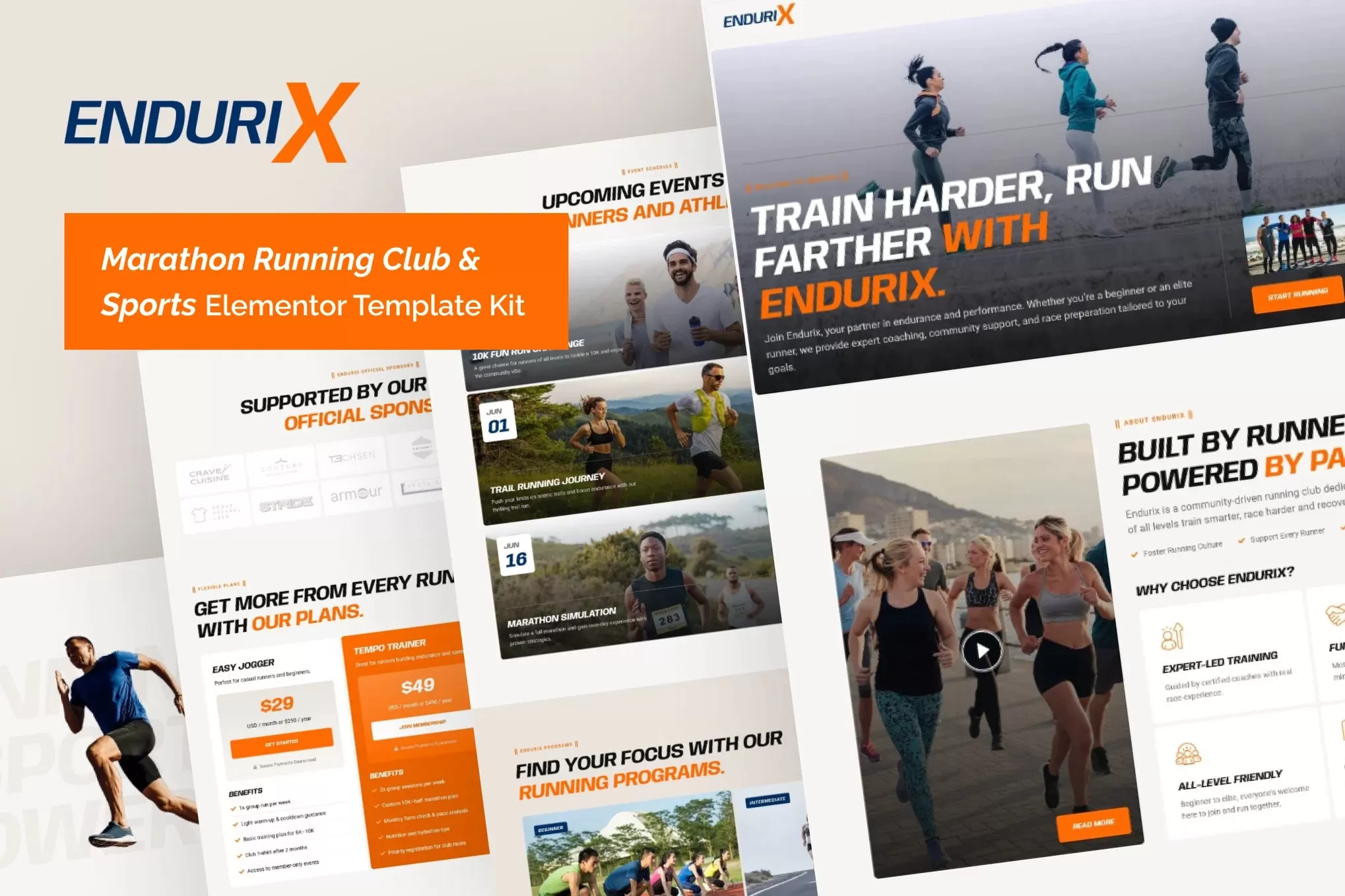 Endurix – 马拉松跑步Elementor模板套件,体育赛事官网