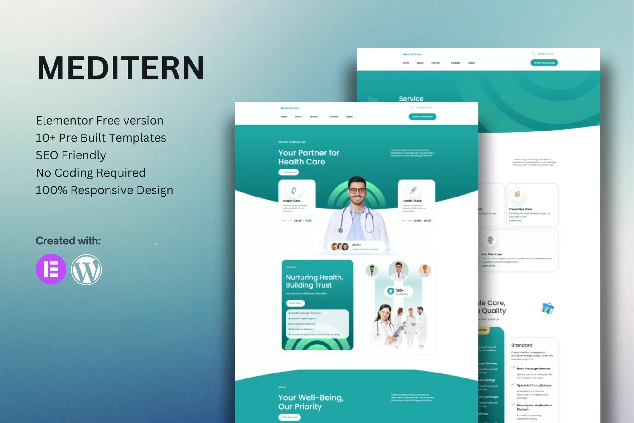 Meditern – 医疗Elementor模板套件,医院诊所官网