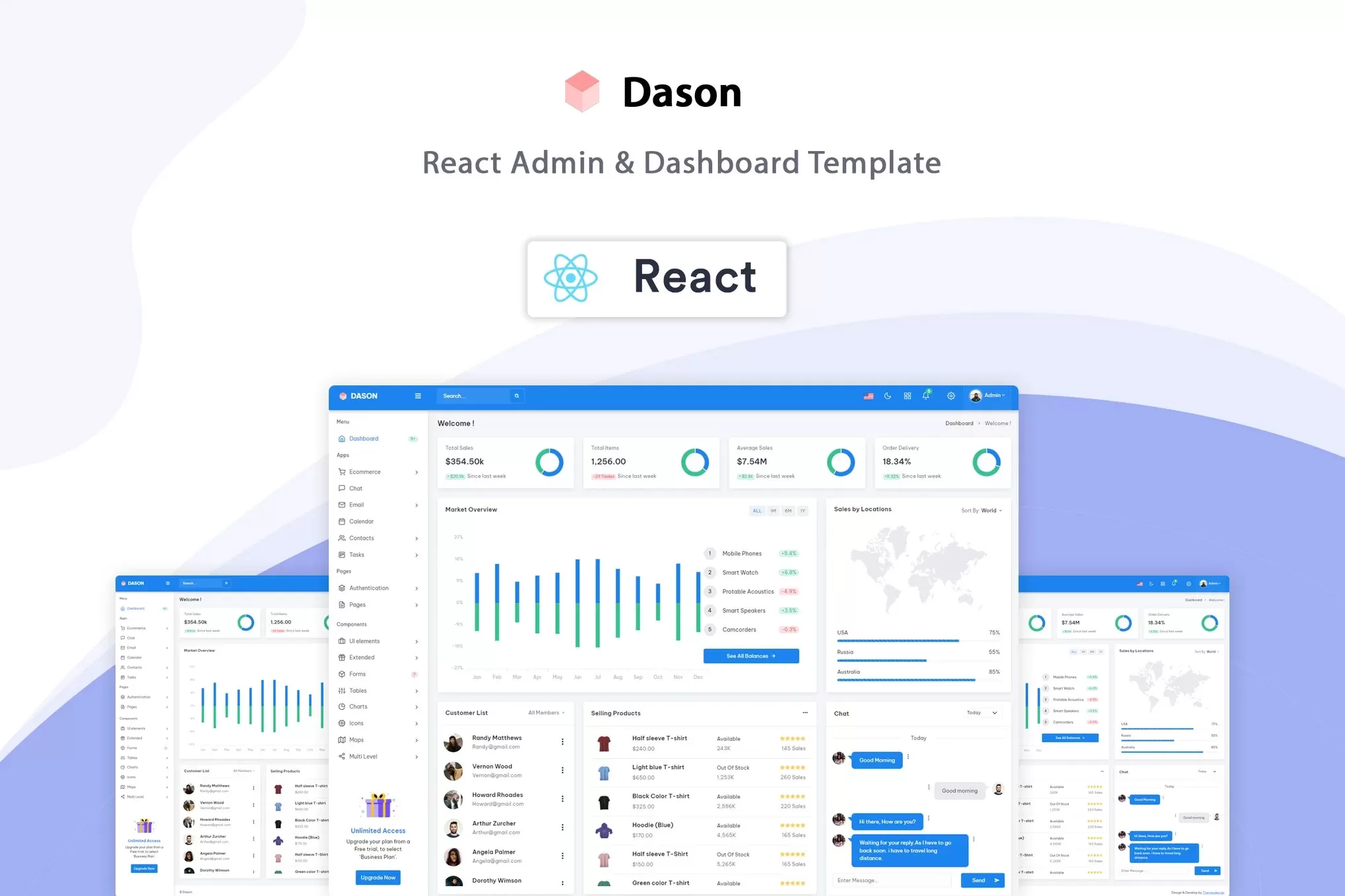 Dason – React管理控制台模板,后台数据看板