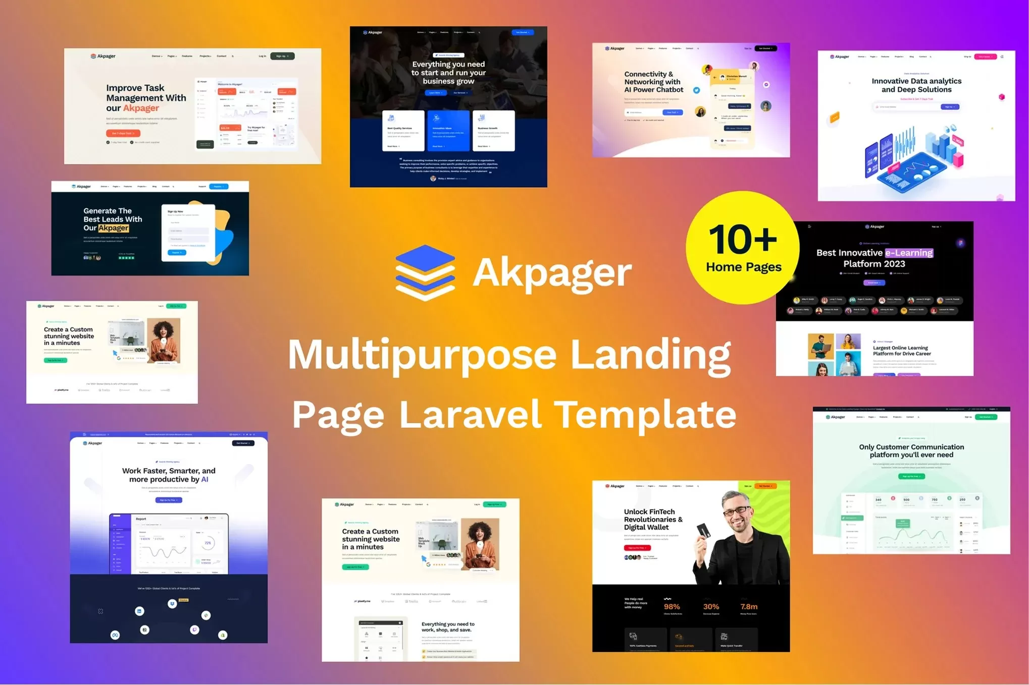 Akpager – 多用途落地页HTML模板,产品推广单页