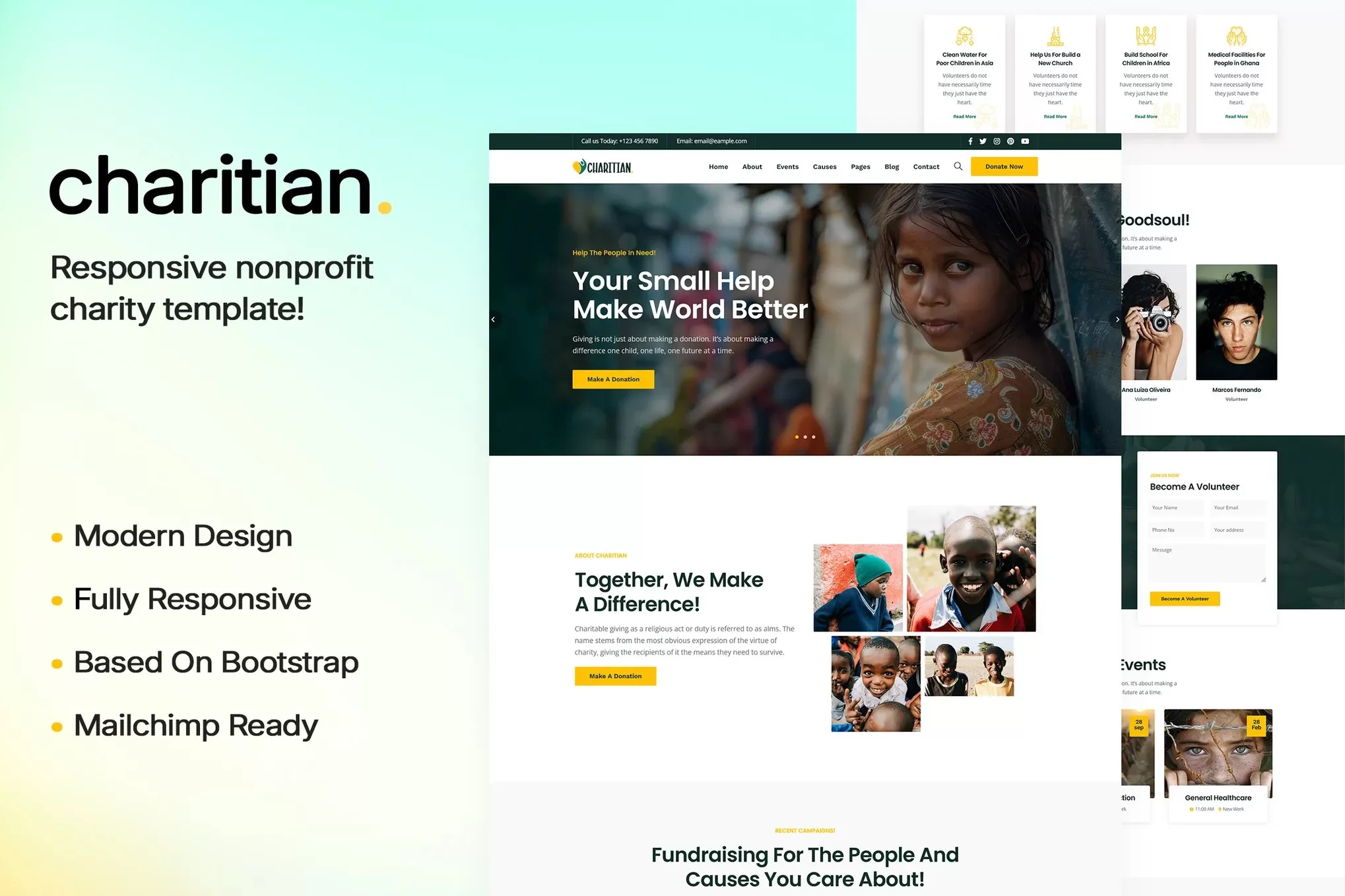 Charitian – 非营利慈善HTML模板,公益组织官网