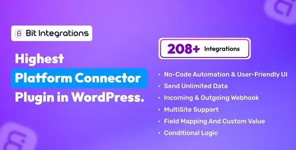 Bit Integrations Pro 2.8.0 – WordPress自动化集成插件