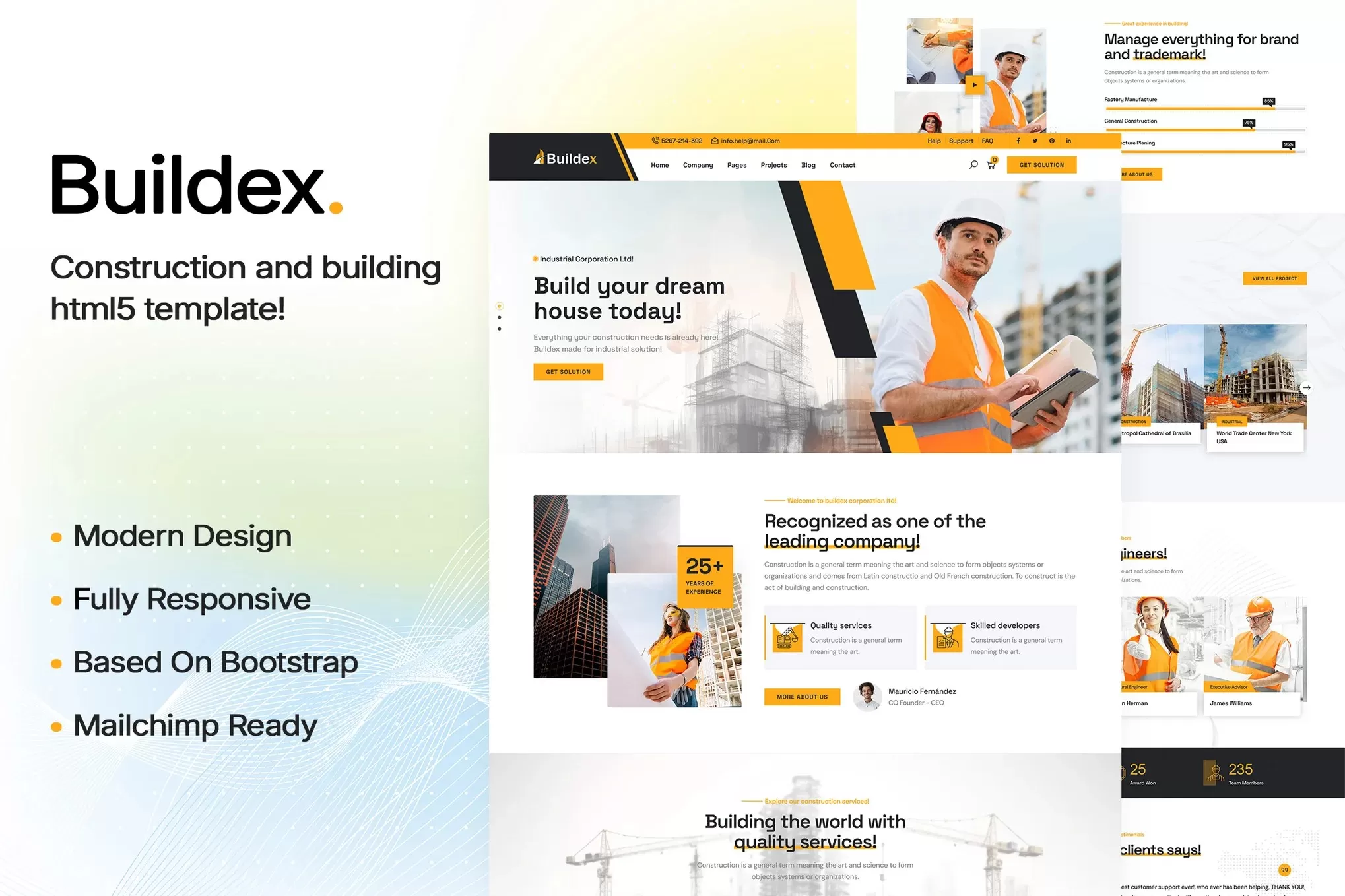 Buildex – 建筑HTML5模板,工程施工企业官网