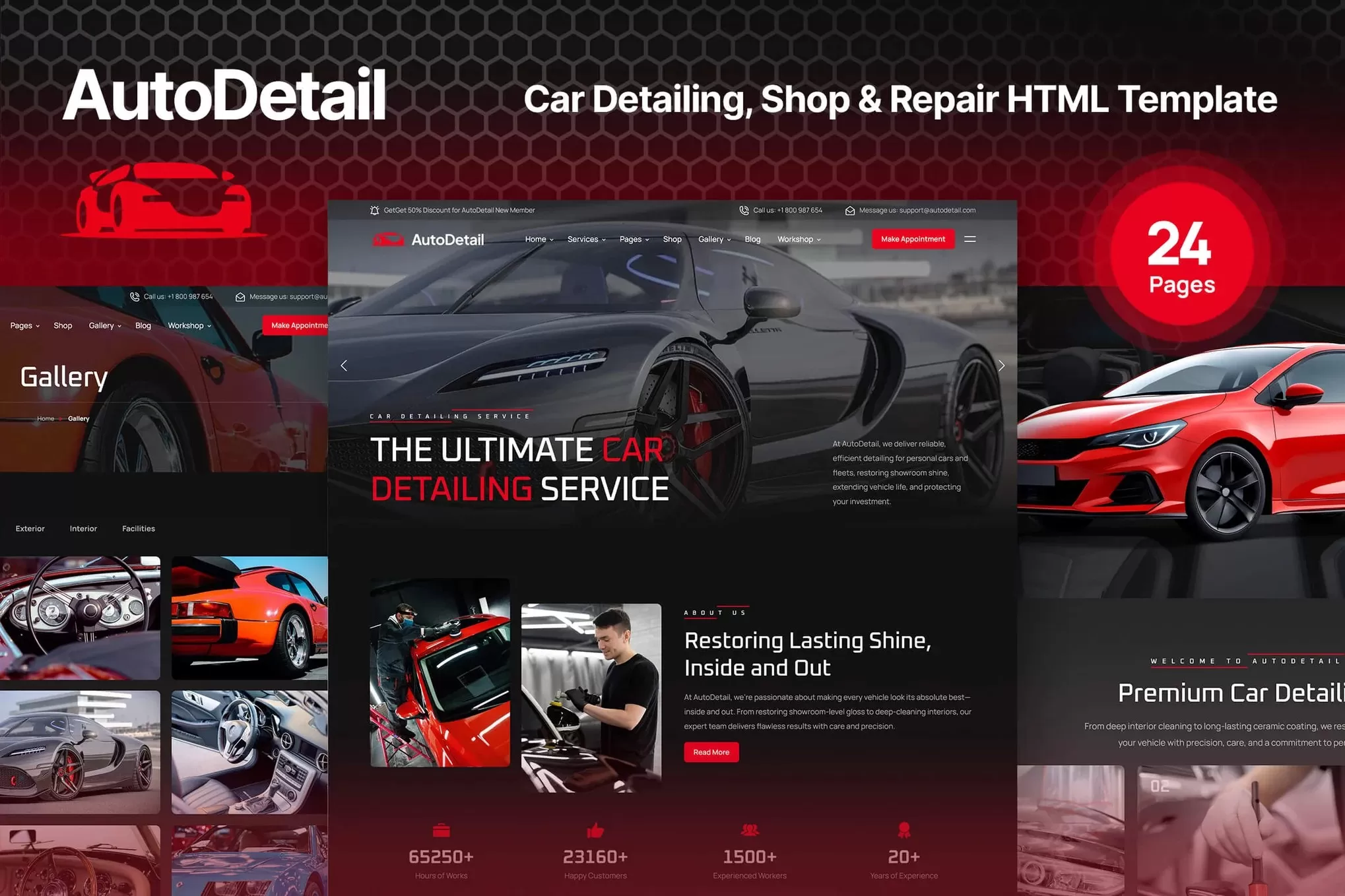 AutoDetail – 汽车美容维修HTML模板,车辆保养官网