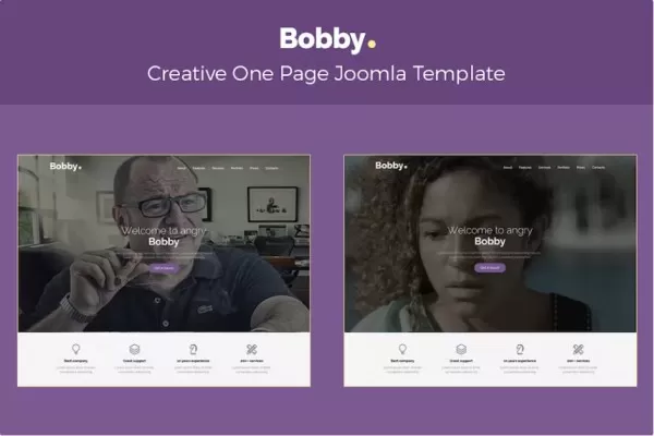 Bobby – 创意单页Joomla模板,个人展示官网