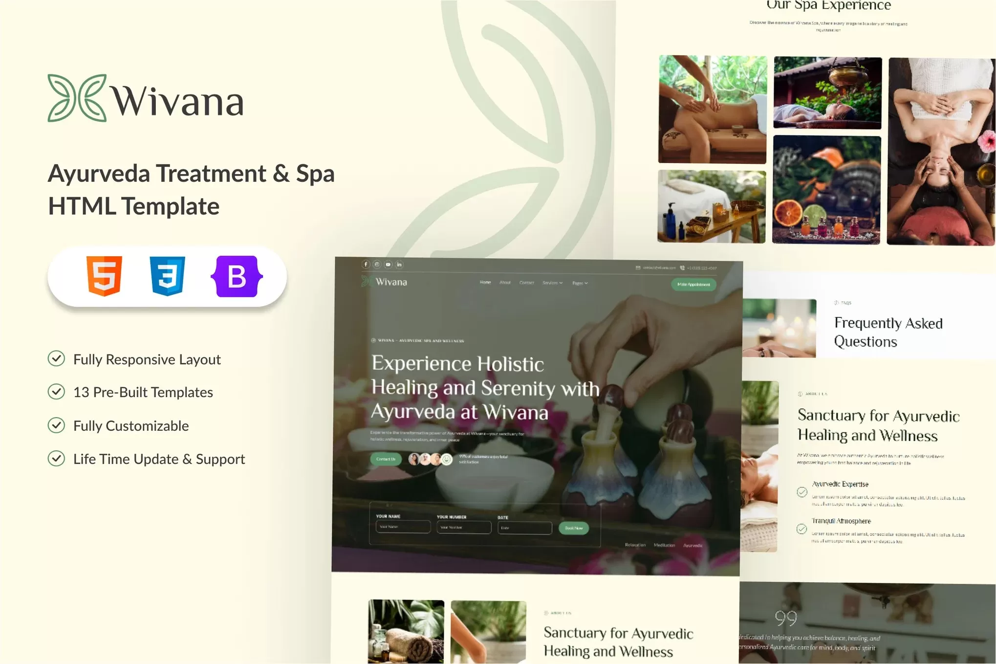 Wivana – 阿育吠陀水疗HTML模板,养生SPA官网