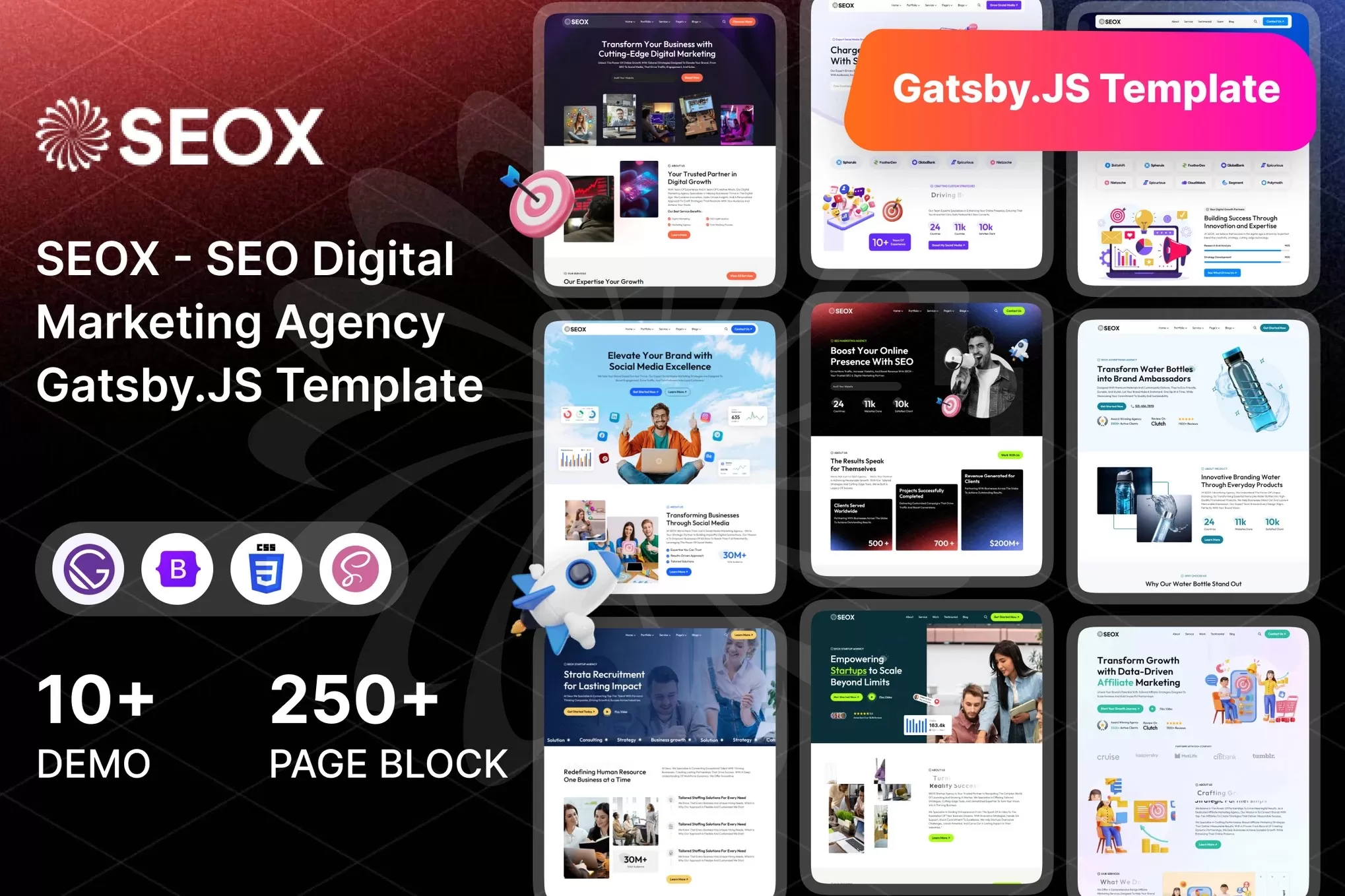 SEOX – GatsbyJS SEO数字营销模板,网络推广官网